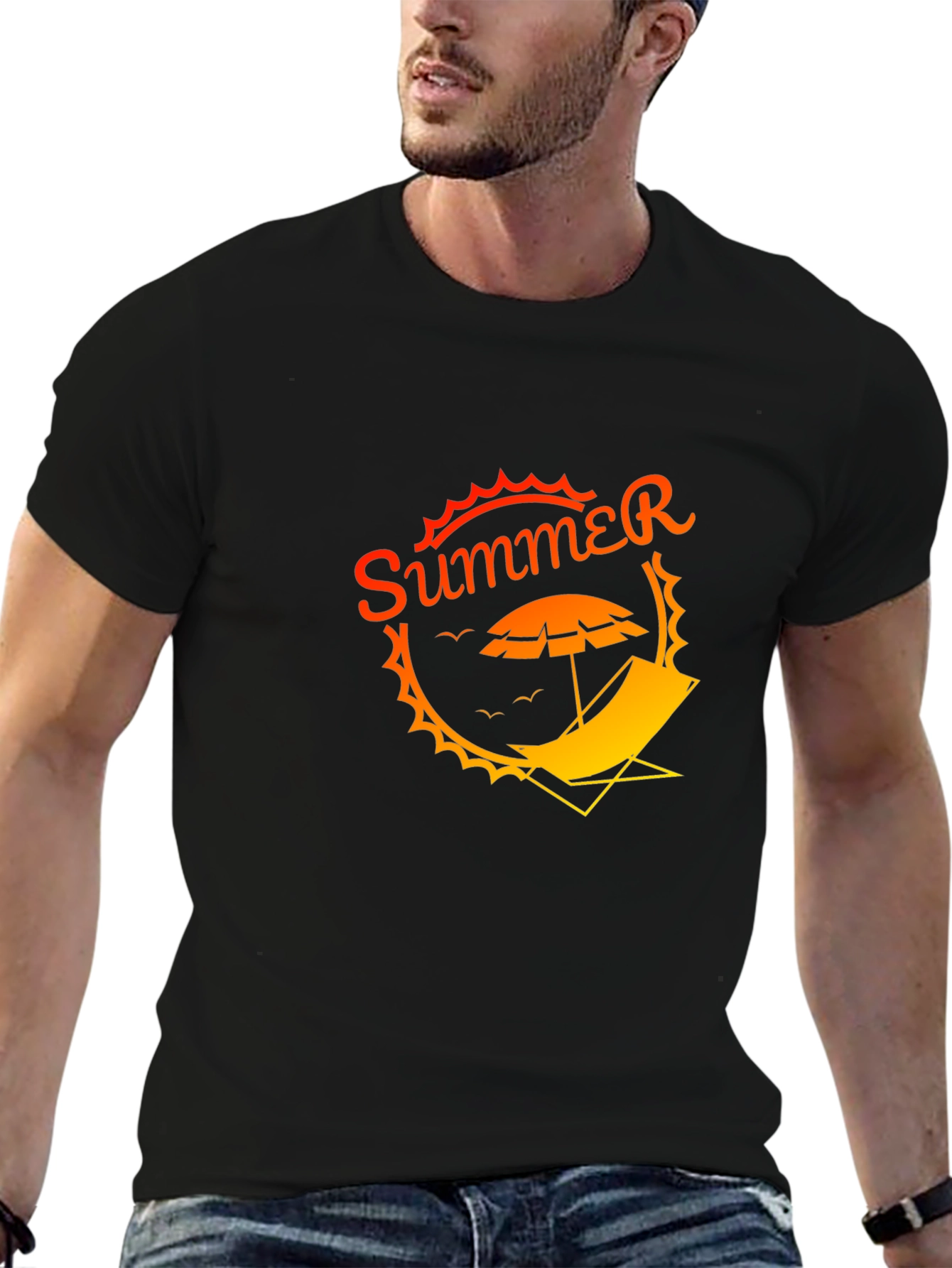 Summer Vibe Black T-Shirt