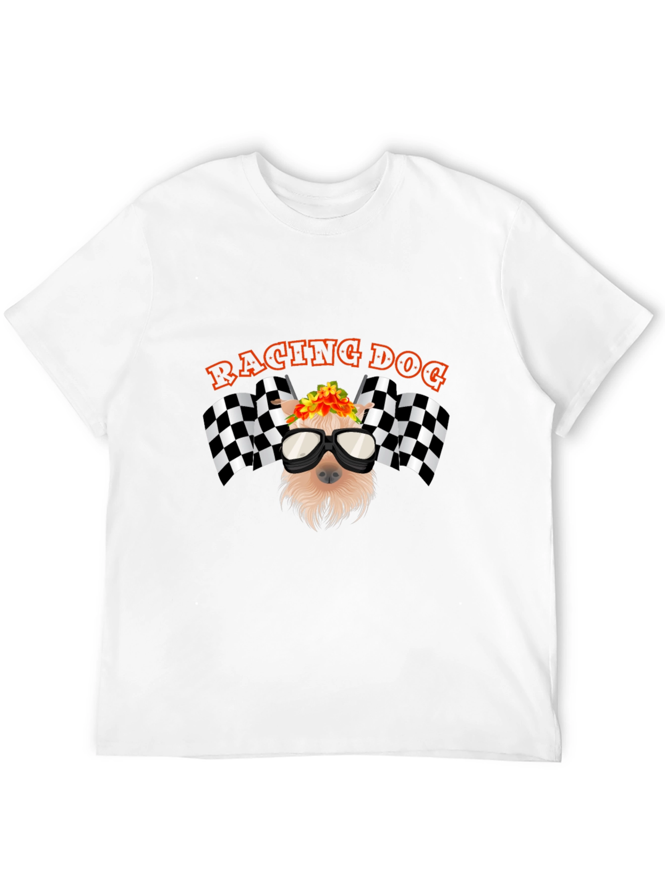 Racing Dog Graphic T-Shirt - Black Cotton Tee