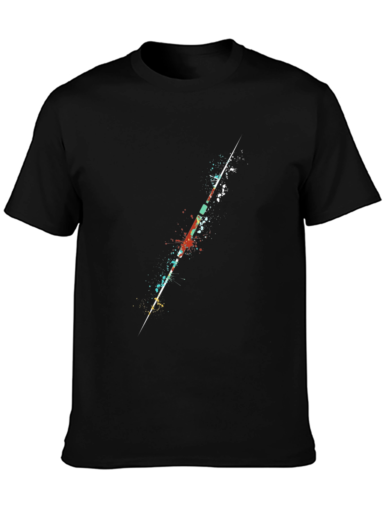 Abstract Splatter Graphic Print Black T-Shirt