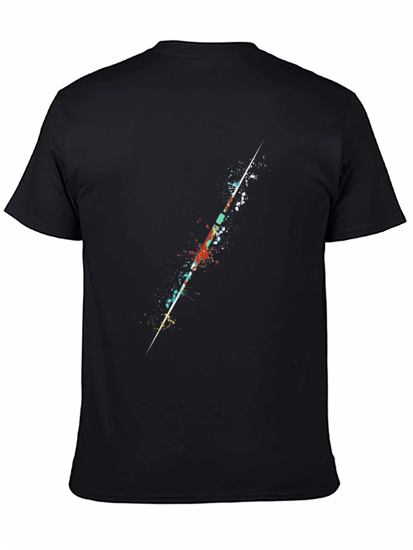 Abstract Splatter Graphic Print Black T-Shirt