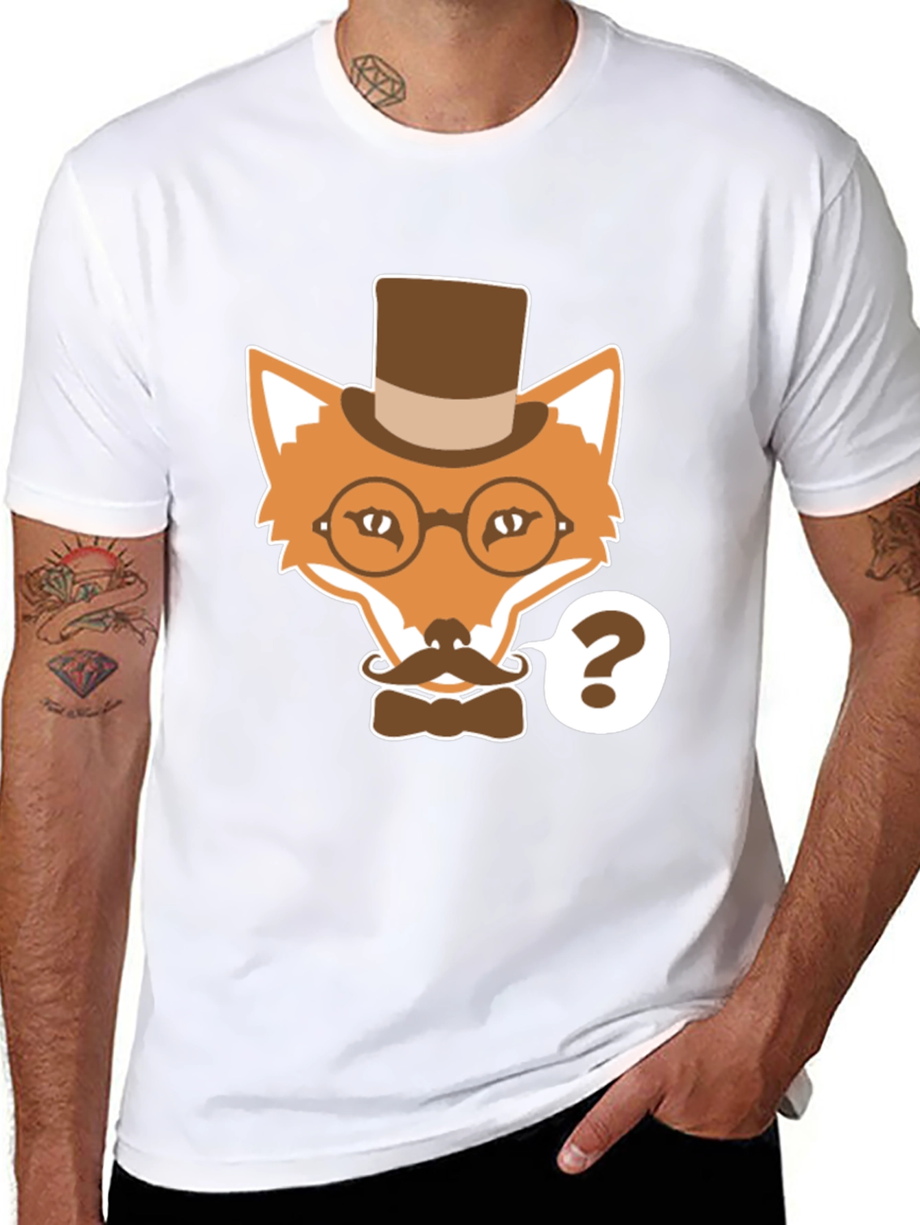 Dapper Fox T-Shirt - Funny Cartoon Animal Tee