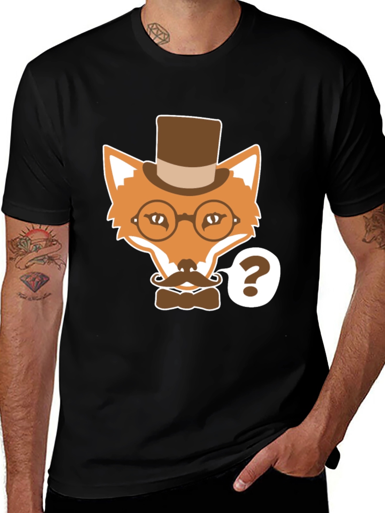 Dapper Fox T-Shirt - Funny Cartoon Animal Tee
