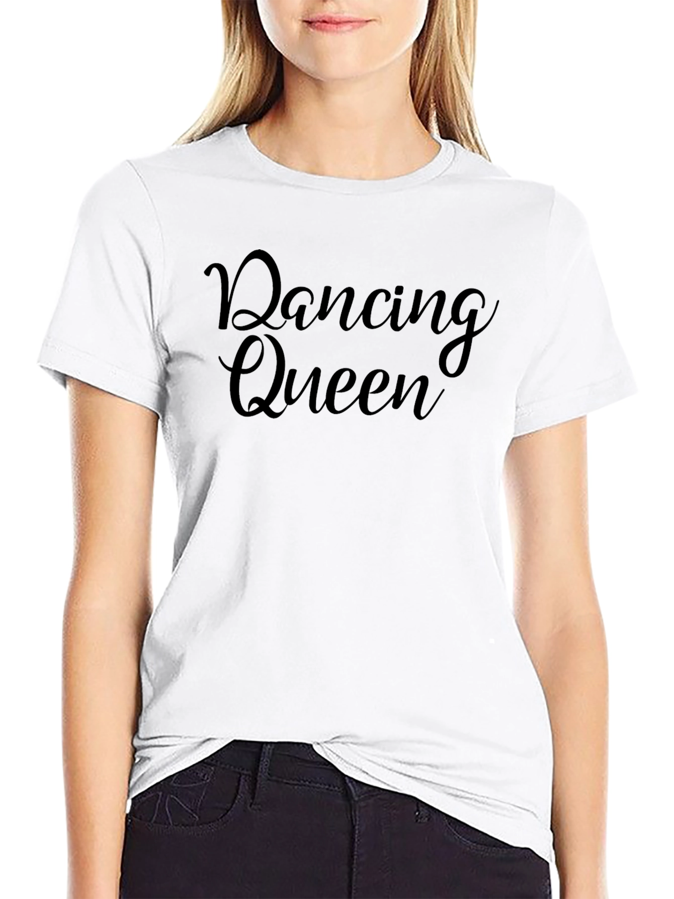 Dancing Queen Graphic Tee - Trendy Crew Neck T-Shirt