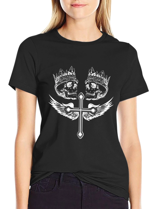 Skull & Cross Wings Graphic T-Shirt