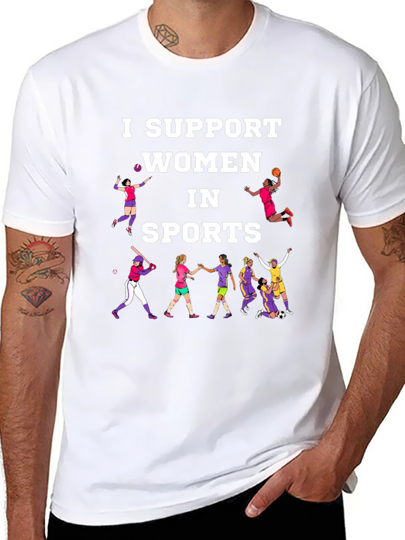 I Support Women in Sports Graphic T-Shirt