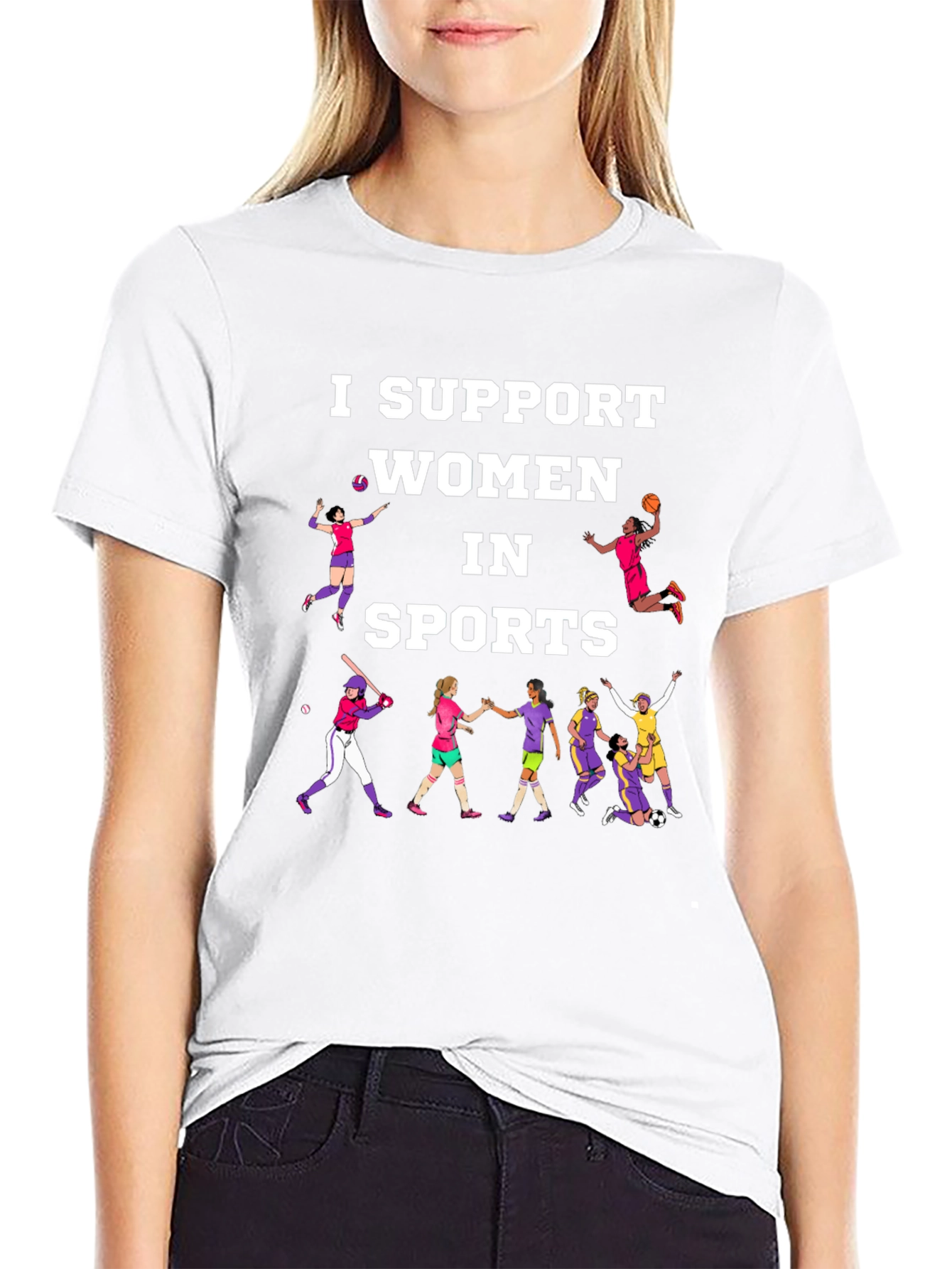 I Support Women in Sports Graphic T-Shirt