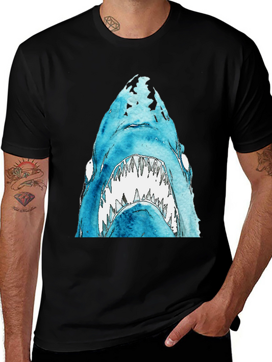 Shark Attack Graphic Tee - Fierce Blue Predator Design