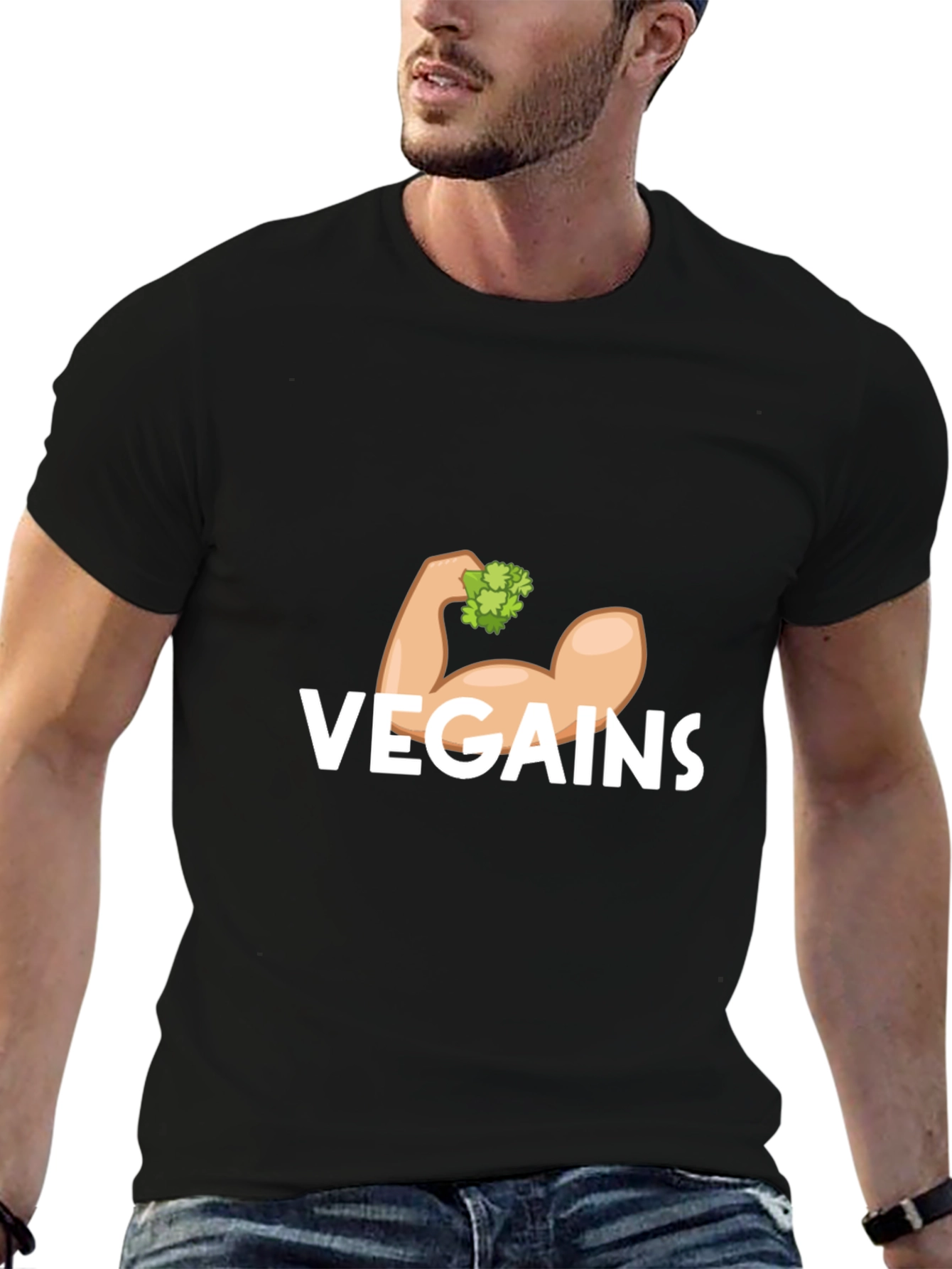 Vegains T-Shirt - Vegan Gains Muscle Tee
