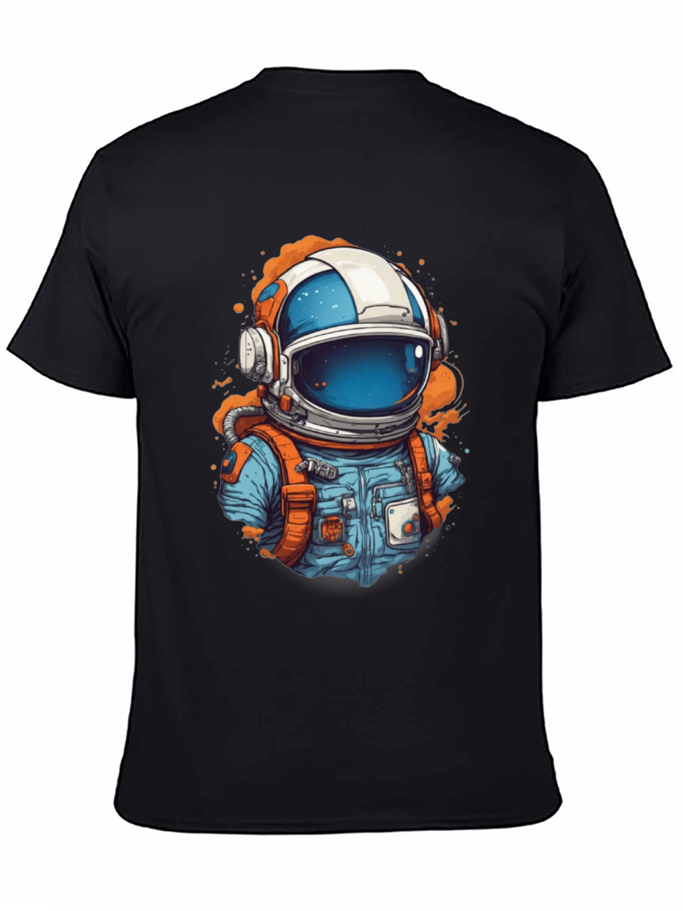Astronaut Graphic Tee - Black Cotton Comfort