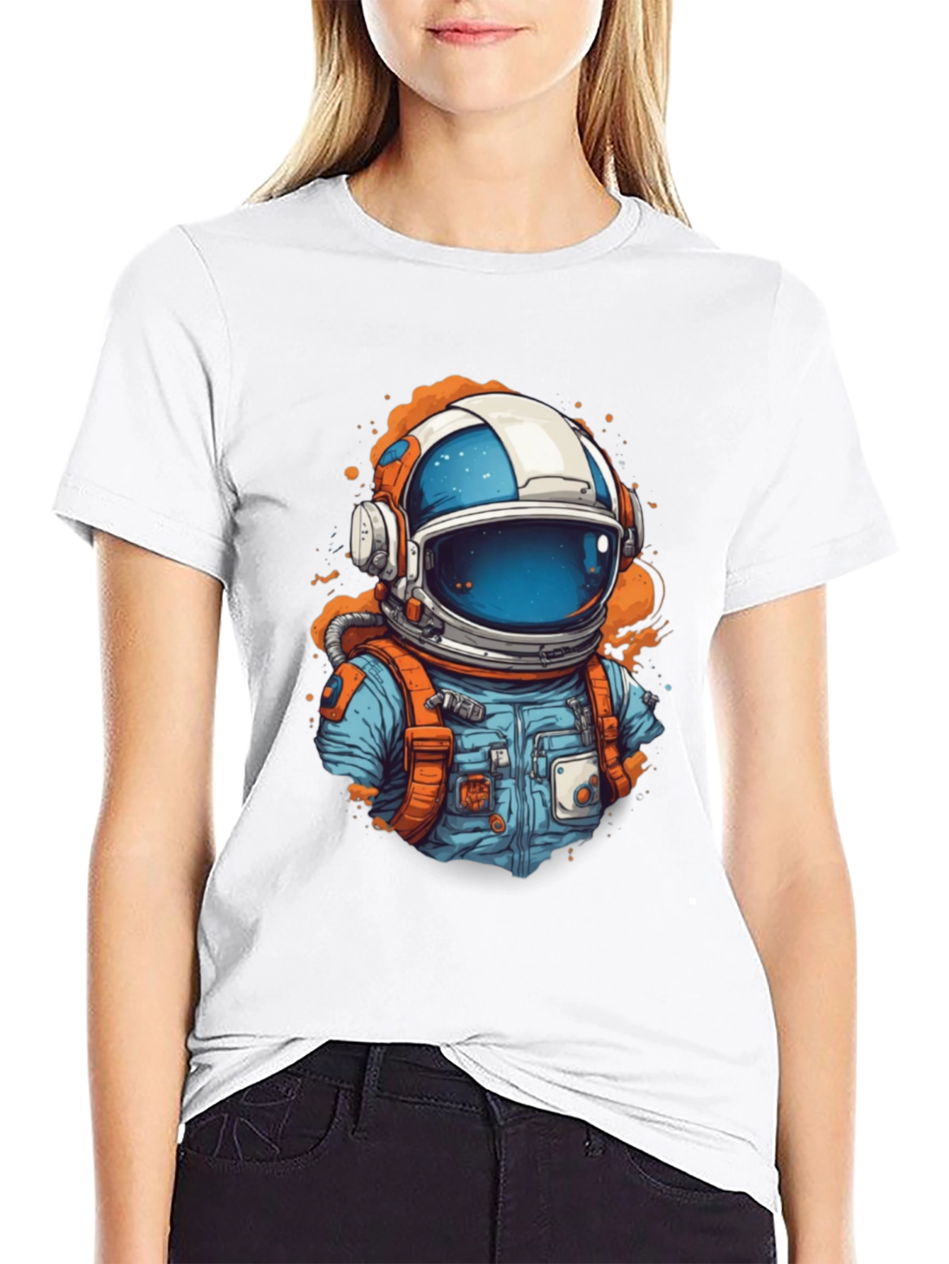 Astronaut Graphic Tee - Black Cotton Comfort