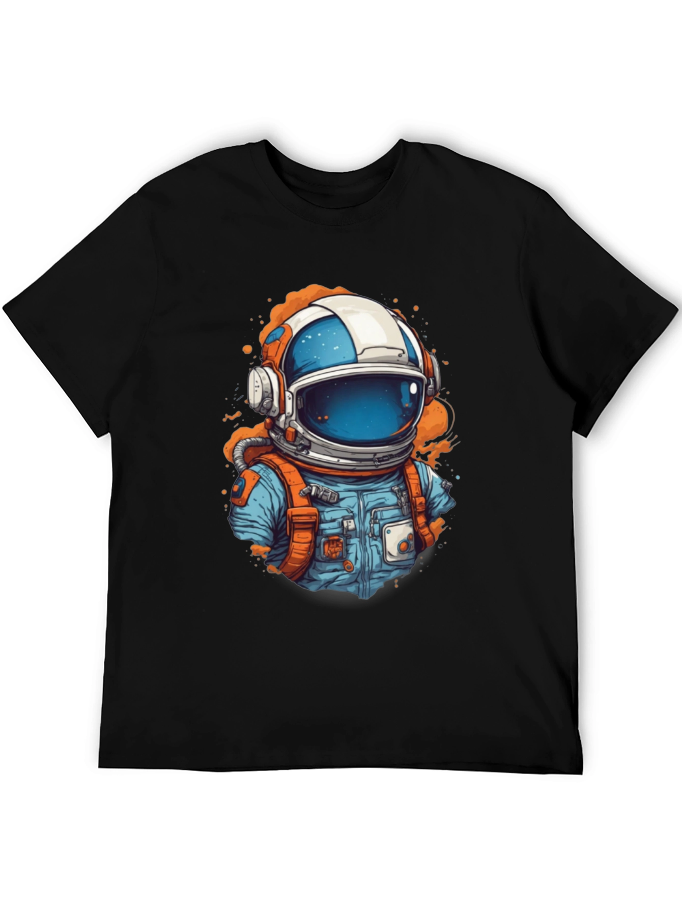 Astronaut Graphic Tee - Black Cotton Comfort
