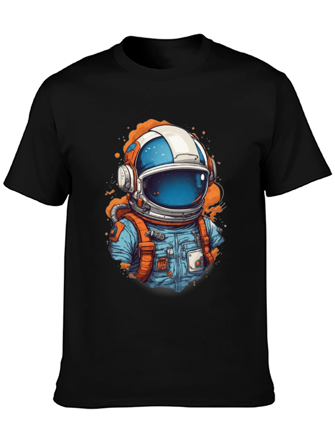 Astronaut Graphic Tee - Black Cotton Comfort