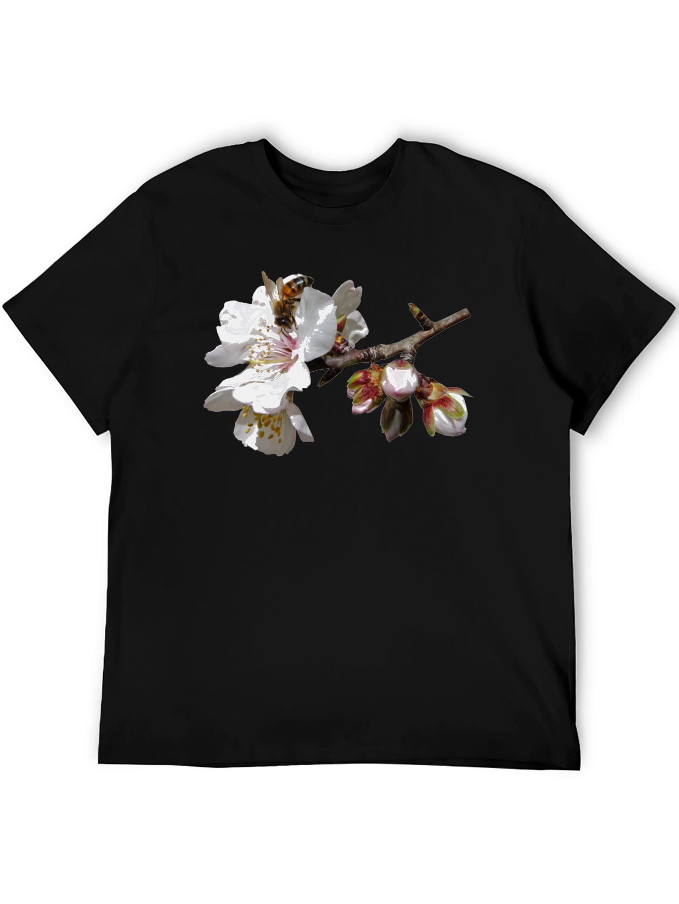 Bee on Blossom Graphic T-Shirt - Black