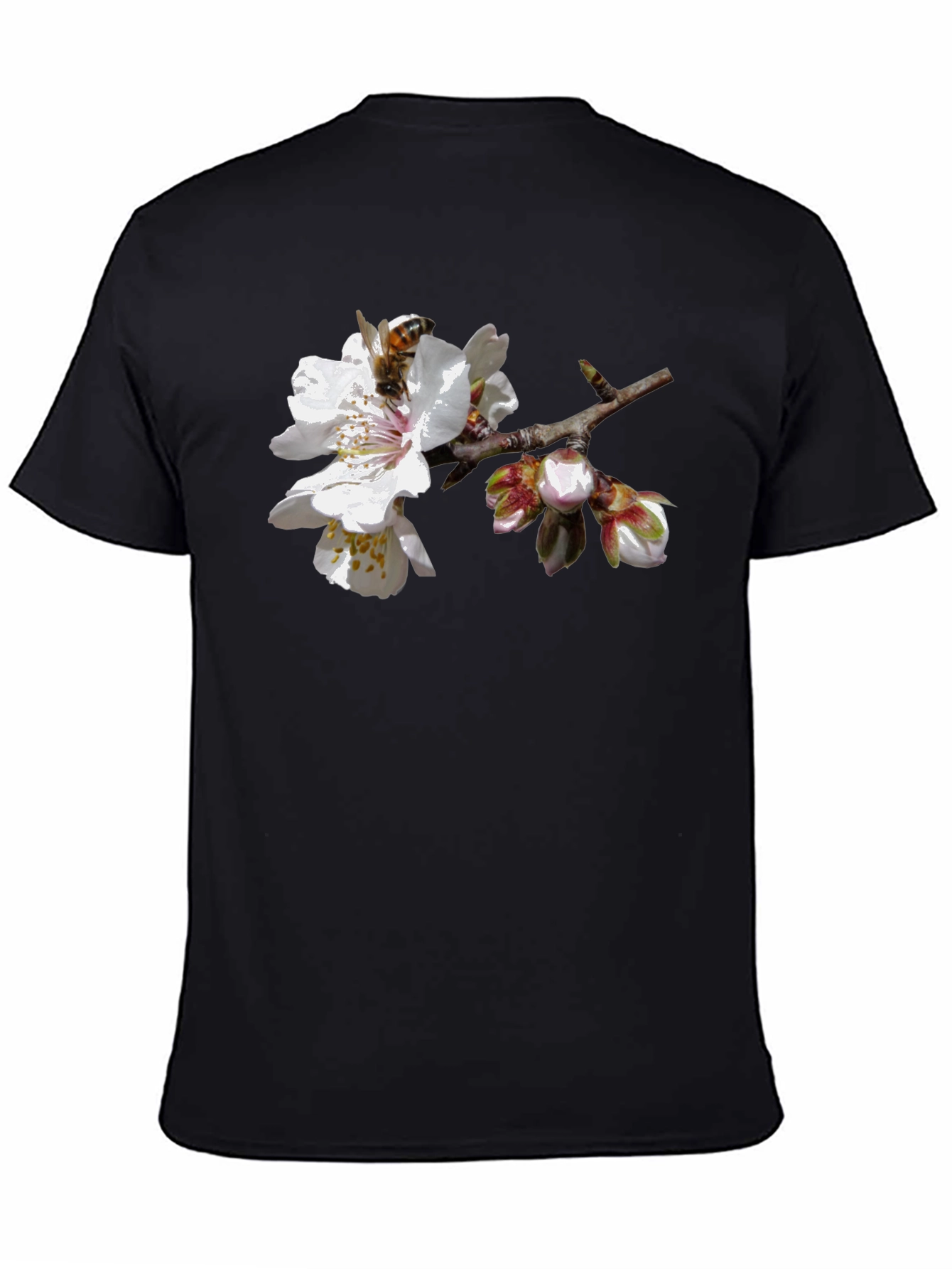Bee on Blossom Graphic T-Shirt - Black