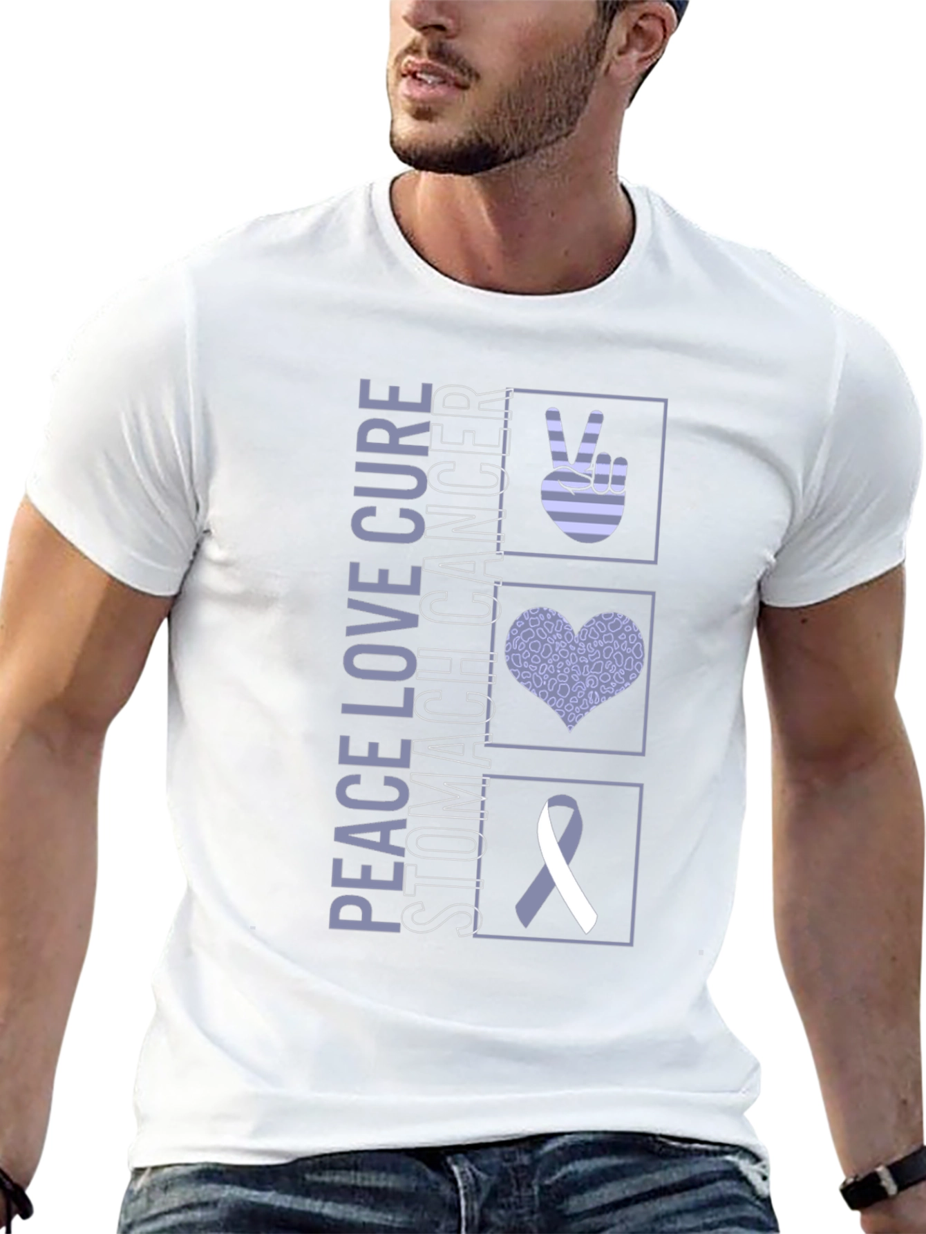 Peace Love Cure Stomach Cancer Awareness T-Shirt