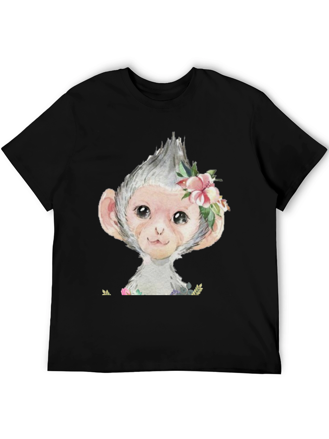 Monkey Floral T-Shirt - Cute Graphic Tee