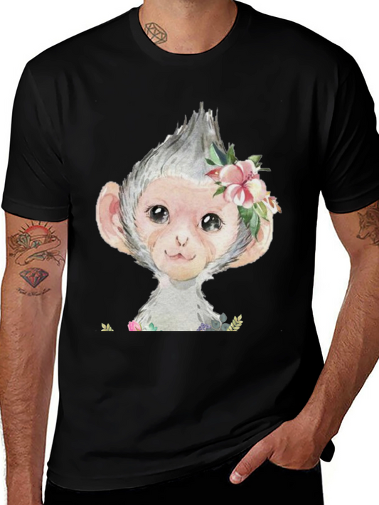 Monkey Floral T-Shirt - Cute Graphic Tee