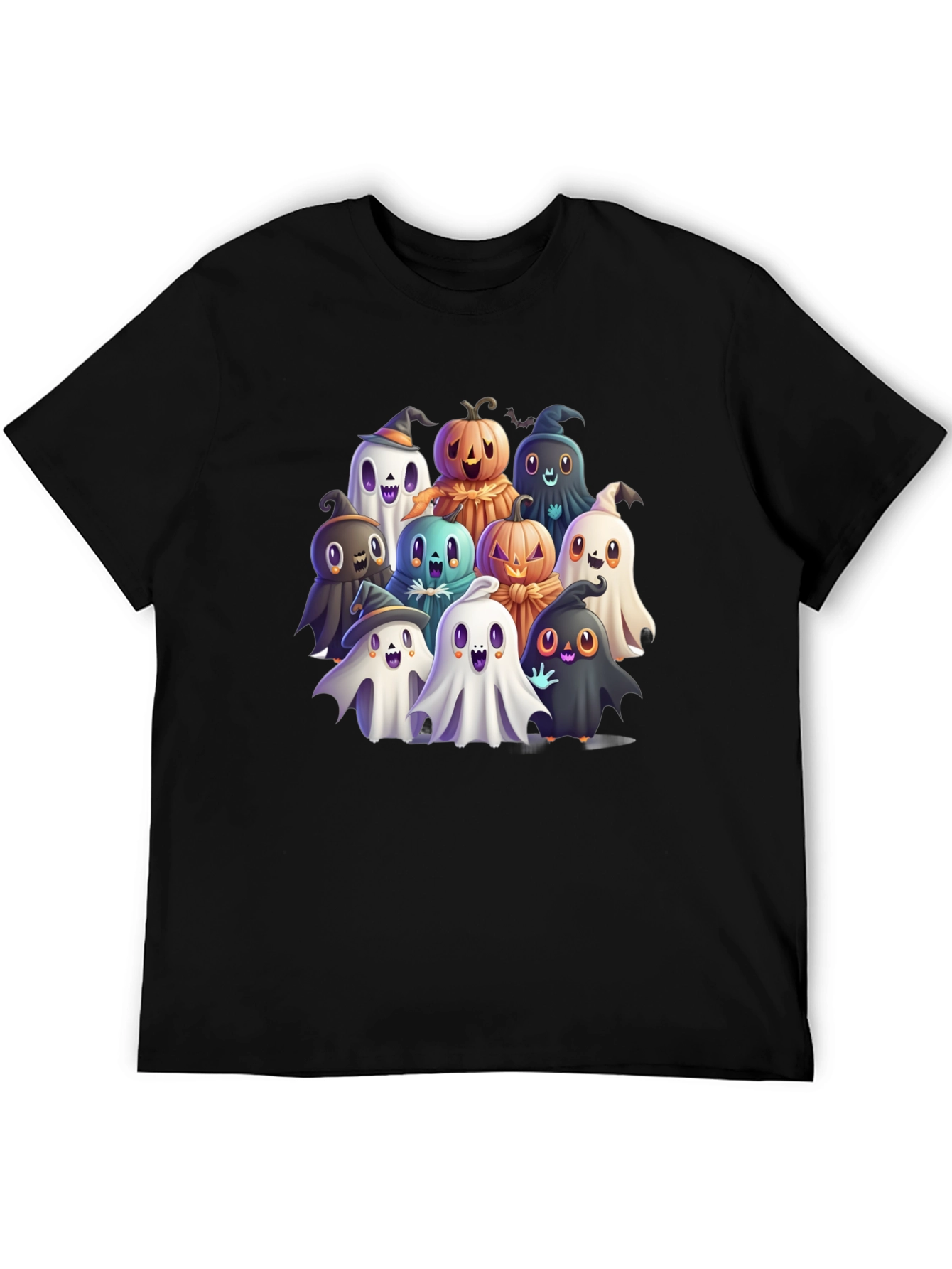 Spooky Ghost & Pumpkin Crew Graphic Tee