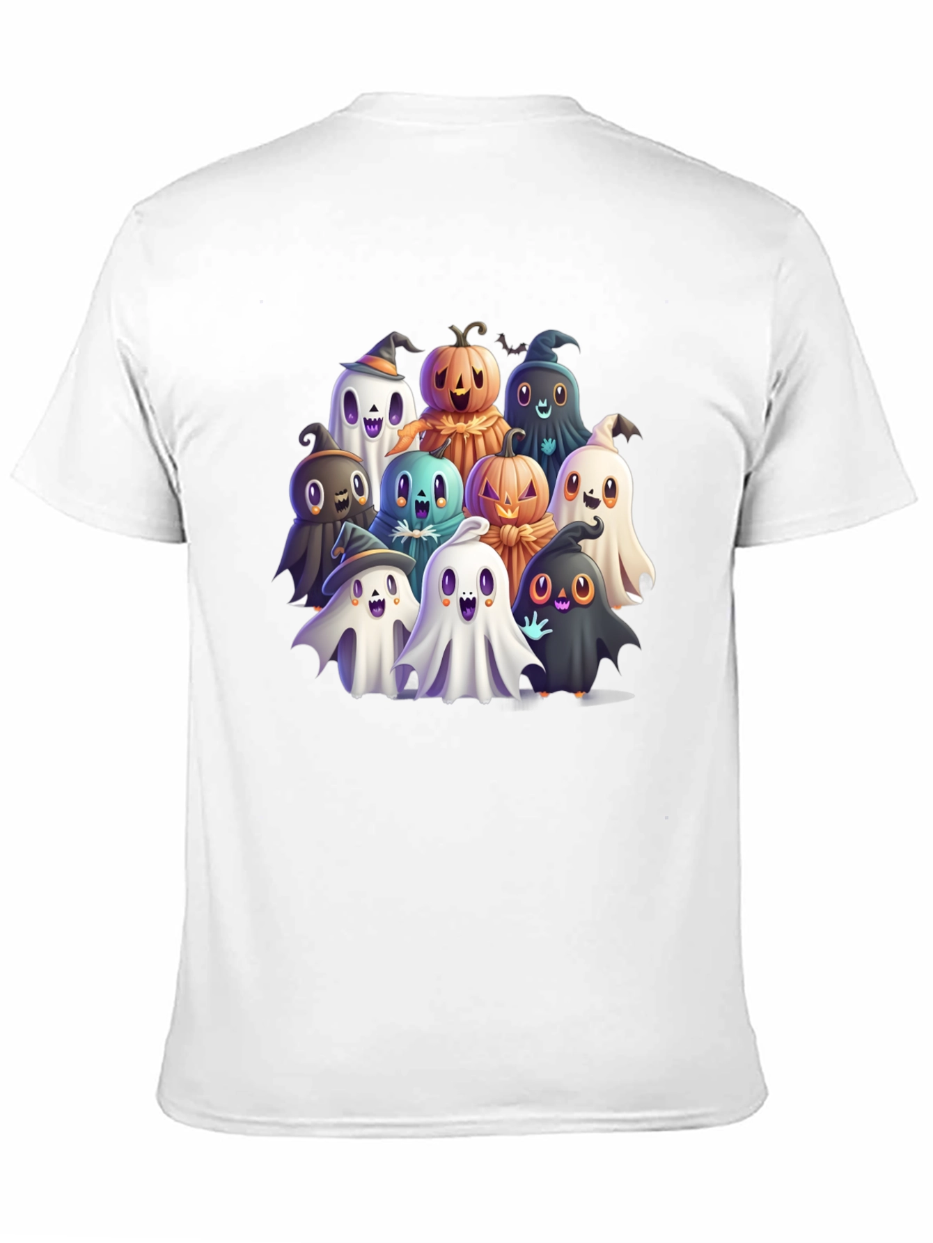 Spooky Ghost & Pumpkin Crew Graphic Tee