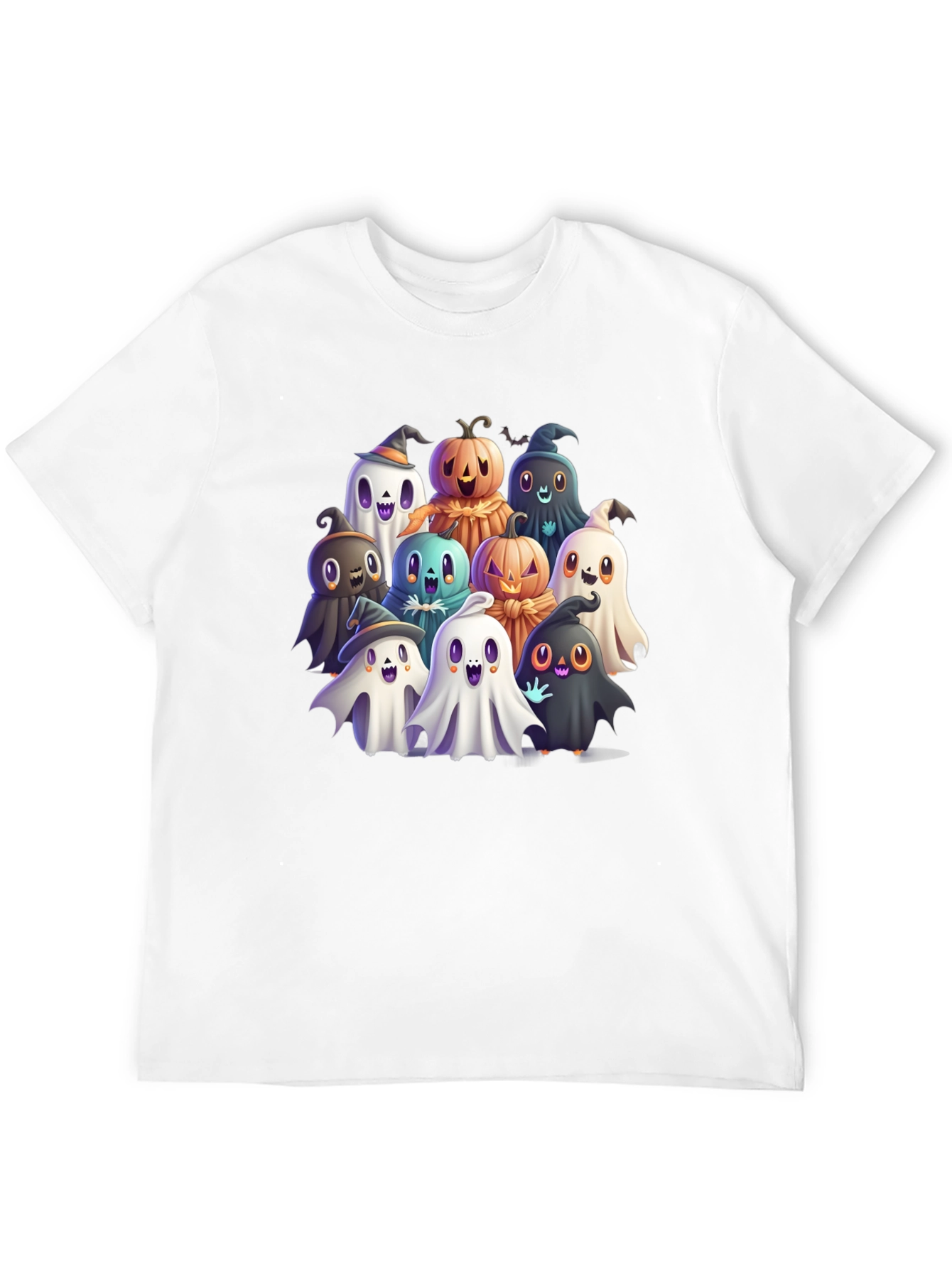 Spooky Ghost & Pumpkin Crew Graphic Tee