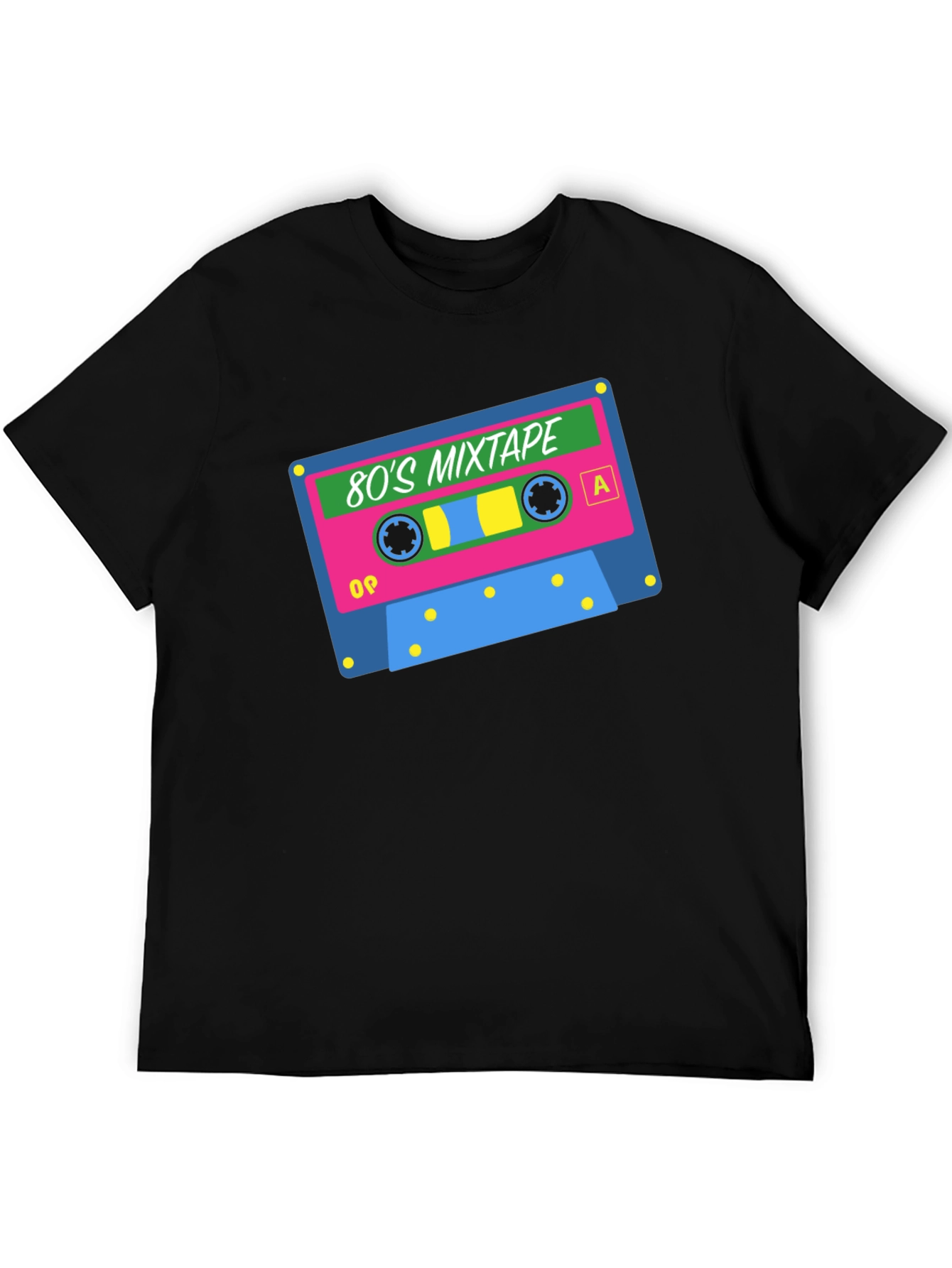 Retro 80s Mixtape Graphic T-Shirt - Black