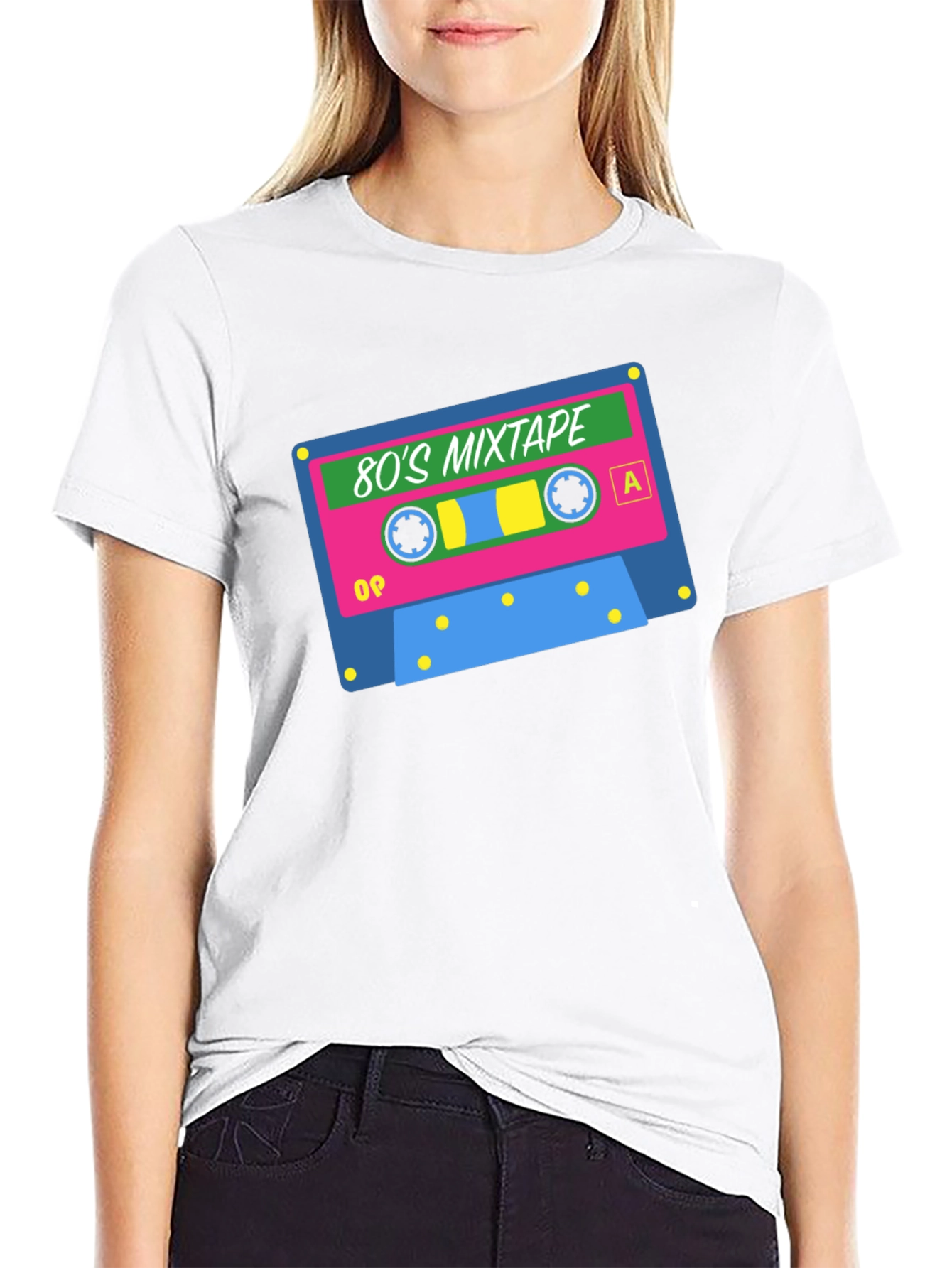 Retro 80s Mixtape Graphic T-Shirt - Black