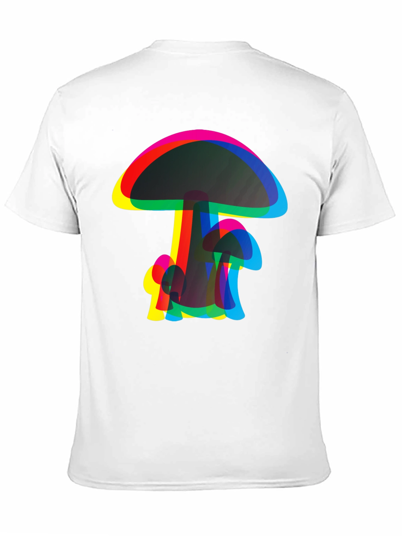 Psychedelic Mushroom Graphic Tee - Black Cotton Comfort