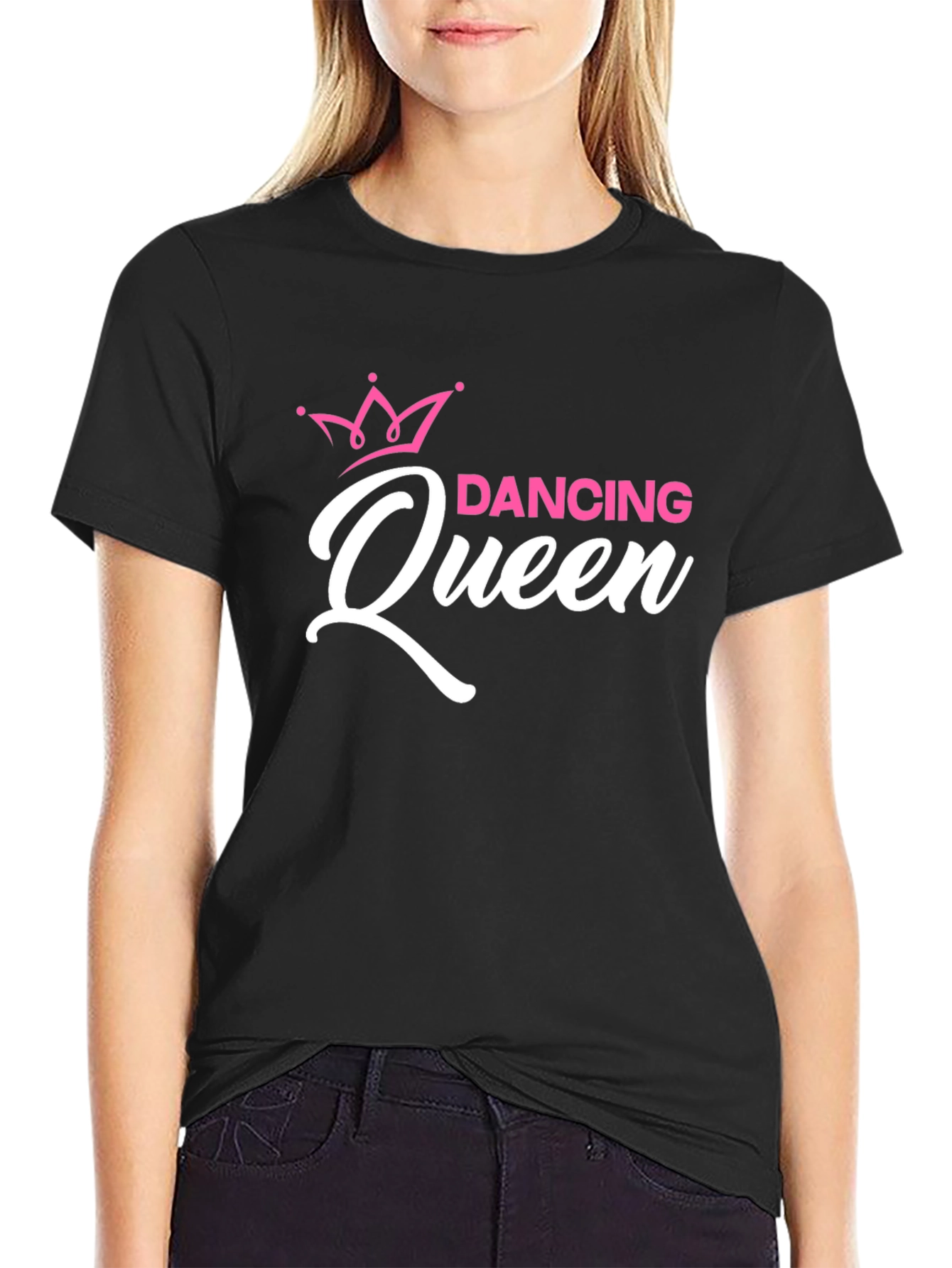 Dancing Queen Graphic Tee - Black Cotton T-Shirt