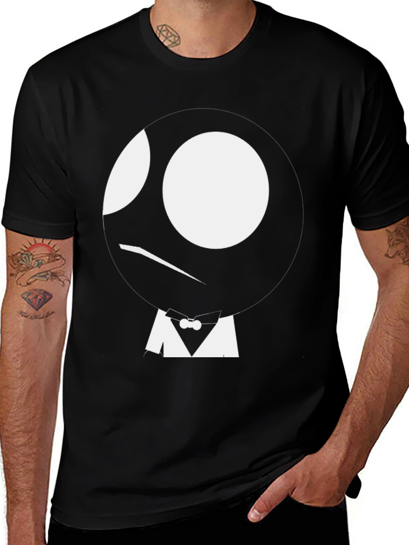 Abstract Face Black T-Shirt