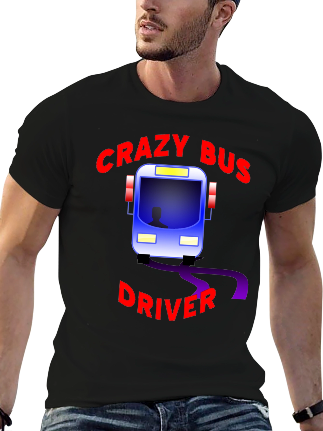 Crazy Bus Driver Graphic T-Shirt