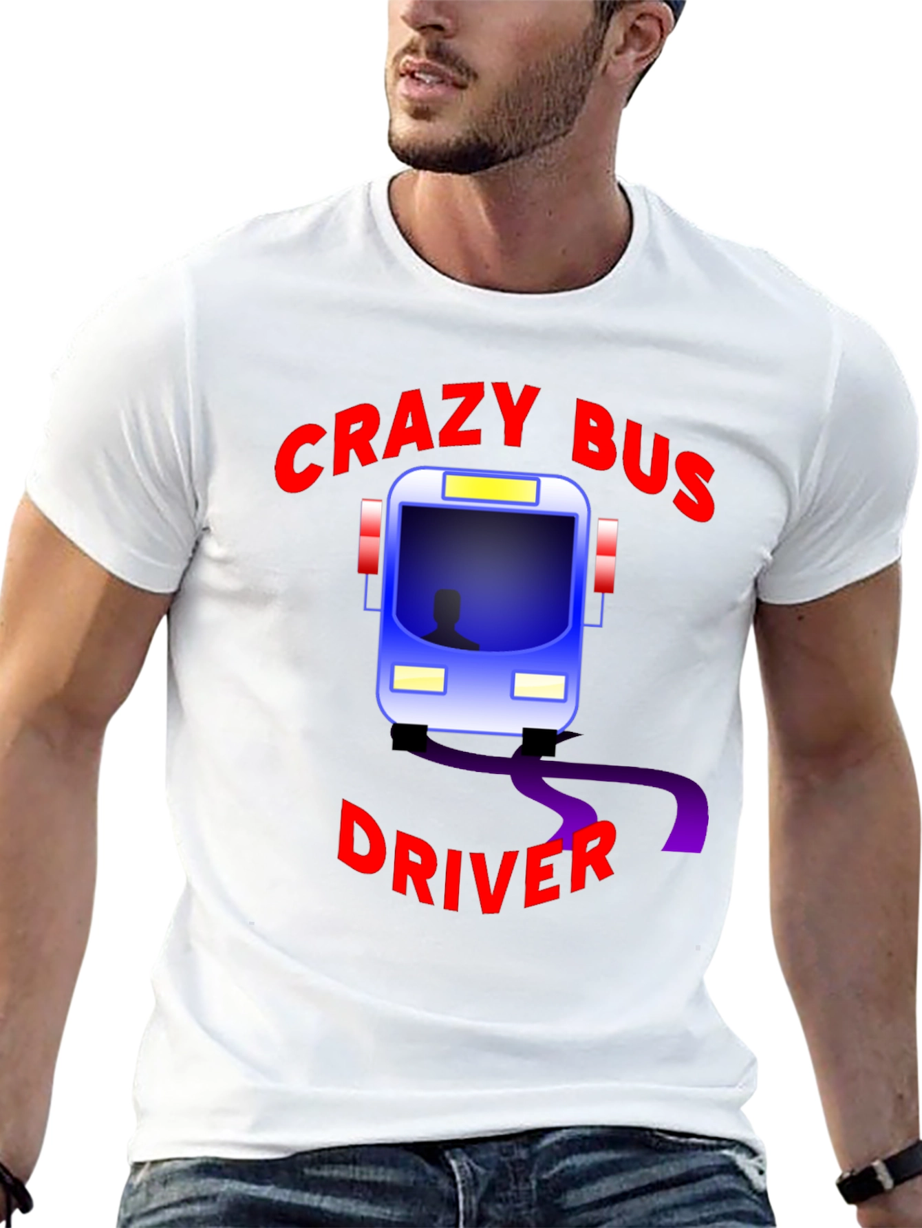 Crazy Bus Driver Graphic T-Shirt