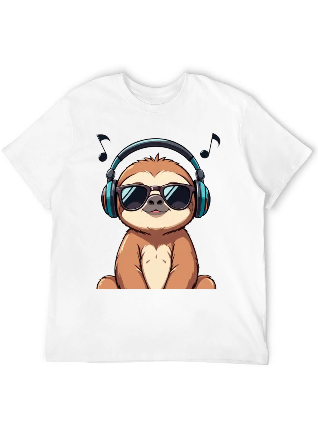 Cool Sloth in Headphones Graphic Tee