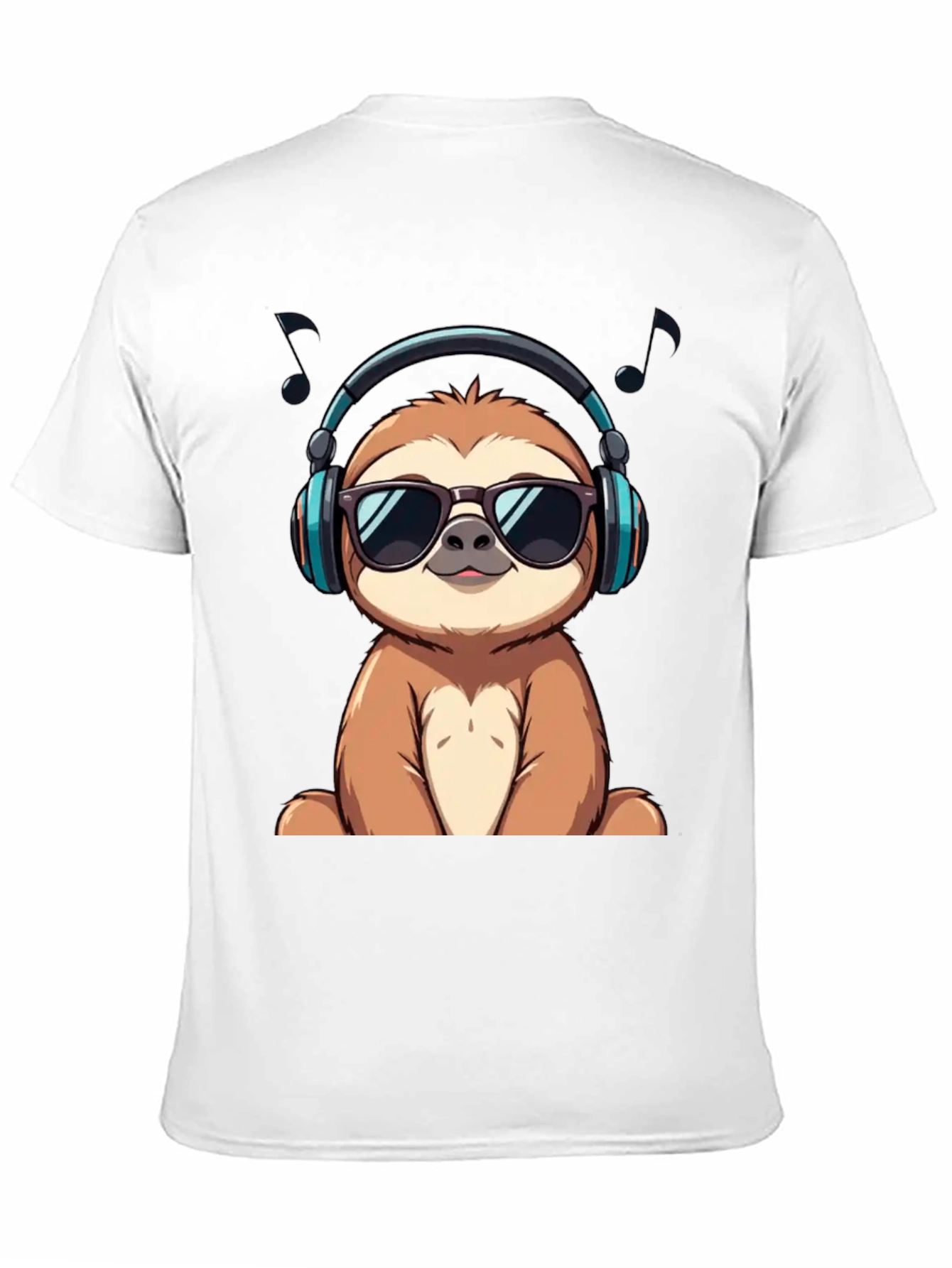 Cool Sloth in Headphones Graphic Tee