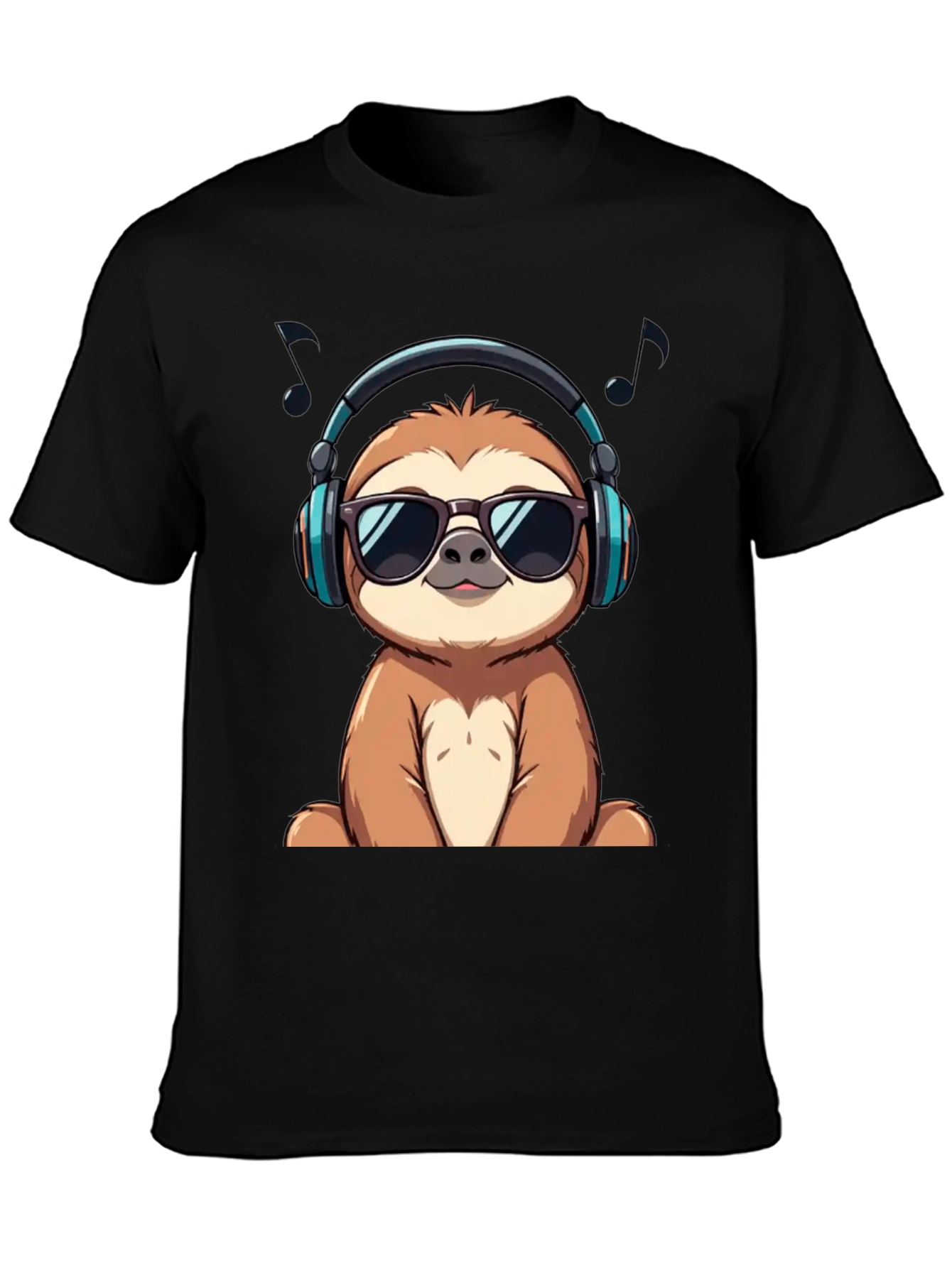 Cool Sloth in Headphones Graphic Tee