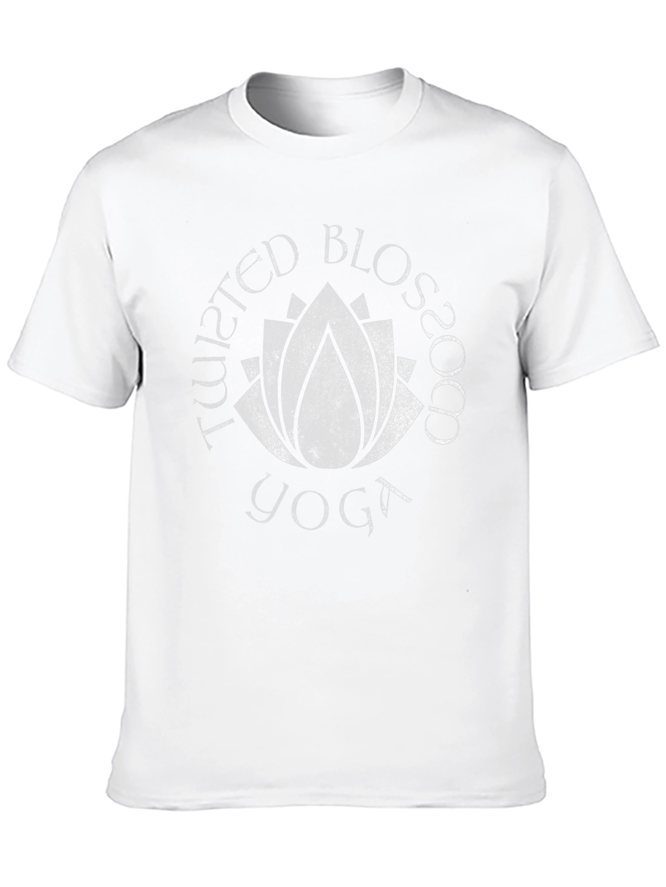 Twisted Blossom Yoga T-Shirt - Lotus Design