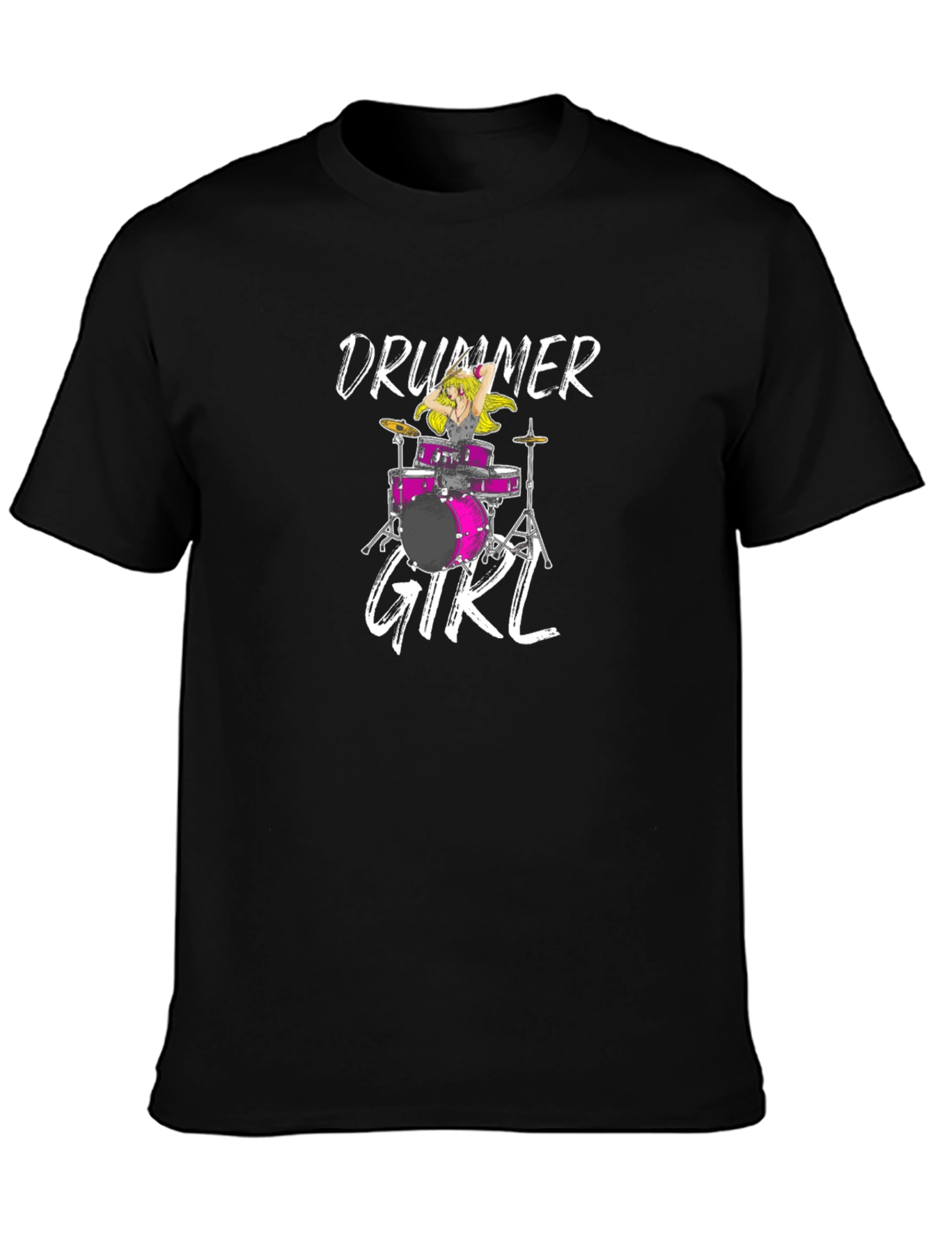 Drummer Girl Graphic Tee - Music Lover T-Shirt