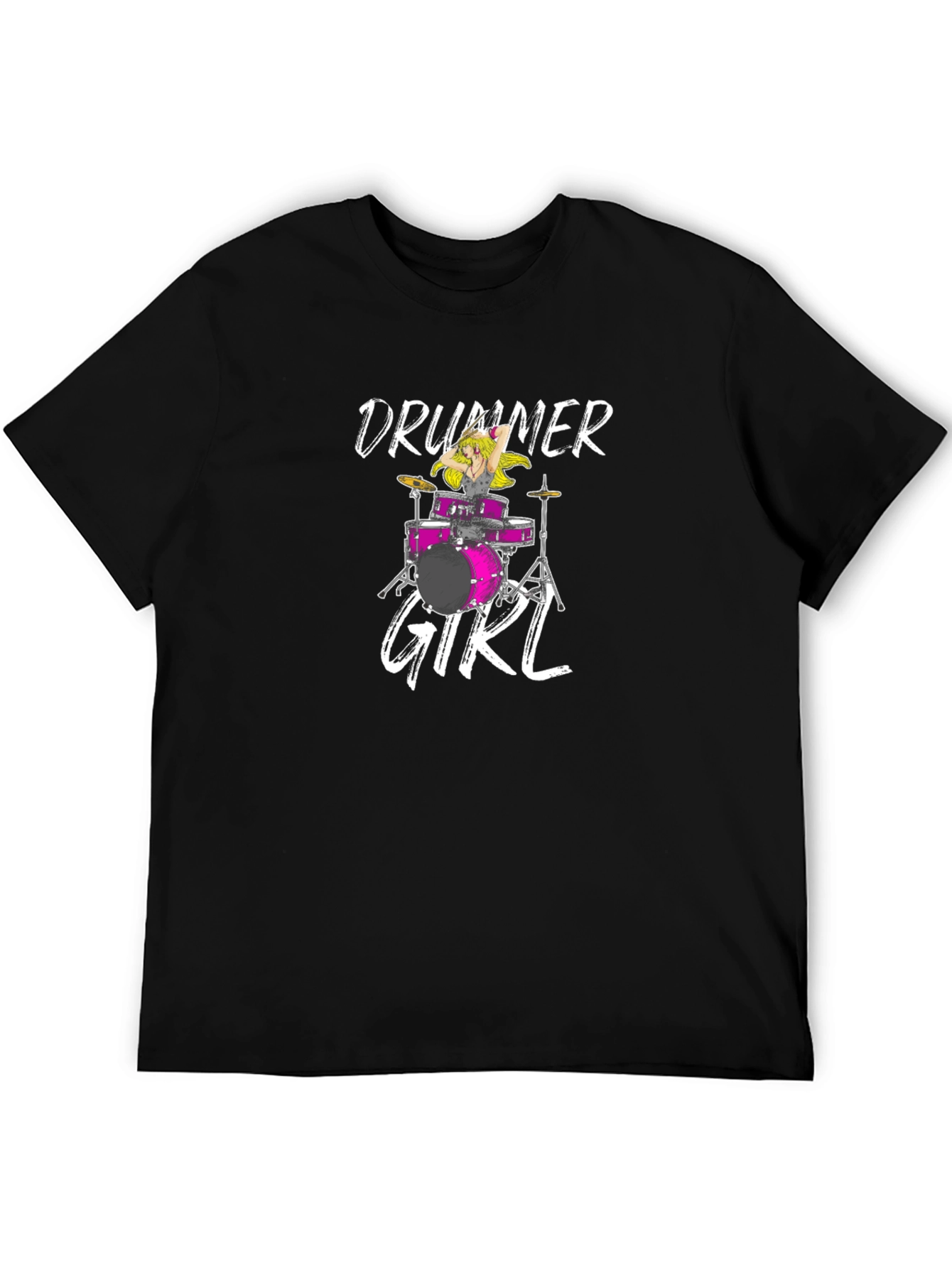 Drummer Girl Graphic Tee - Music Lover T-Shirt