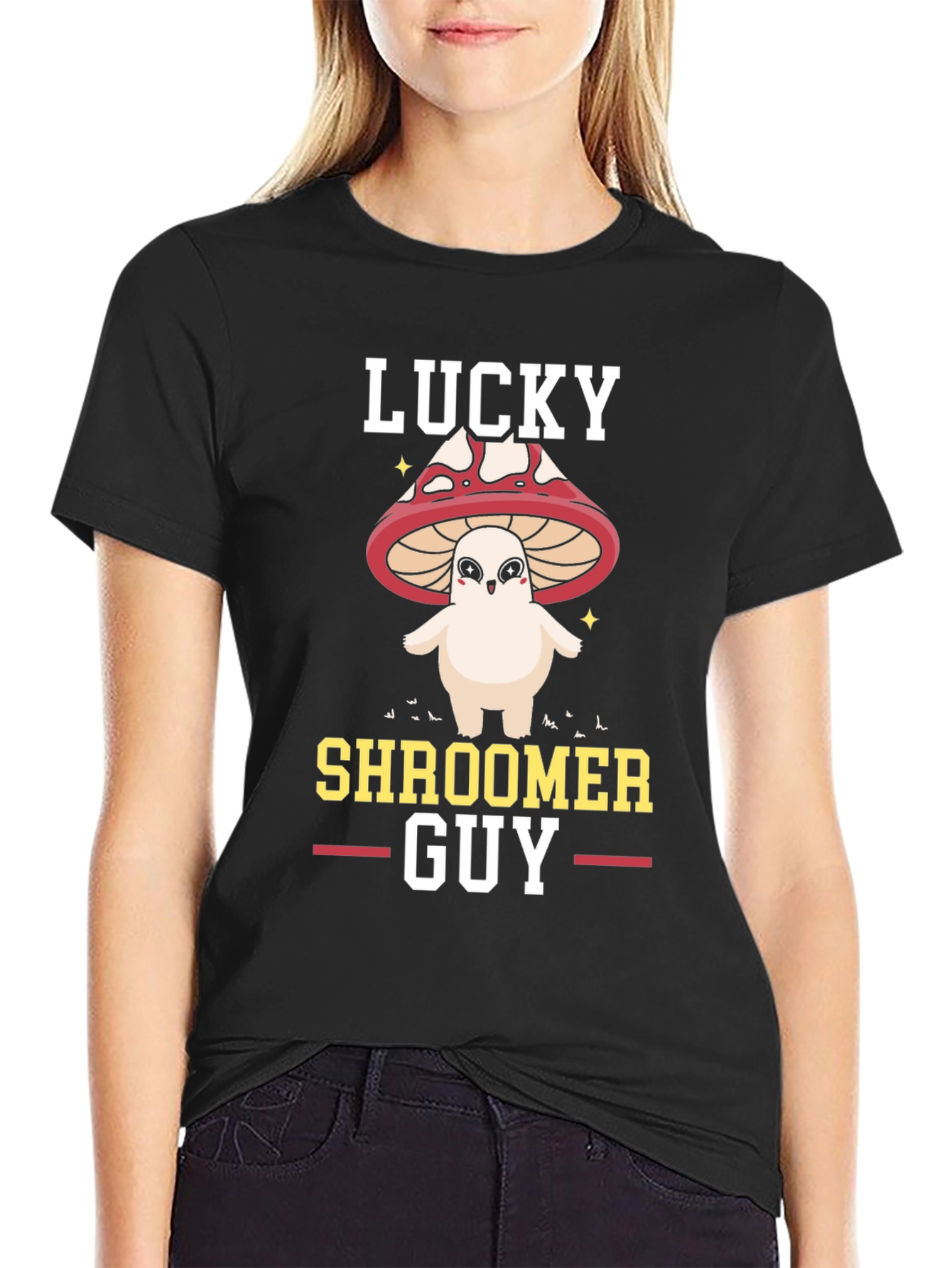 Lucky Shroomer Guy Black T-Shirt
