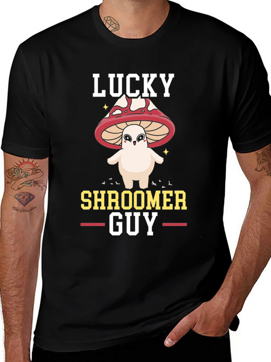 Lucky Shroomer Guy Black T-Shirt