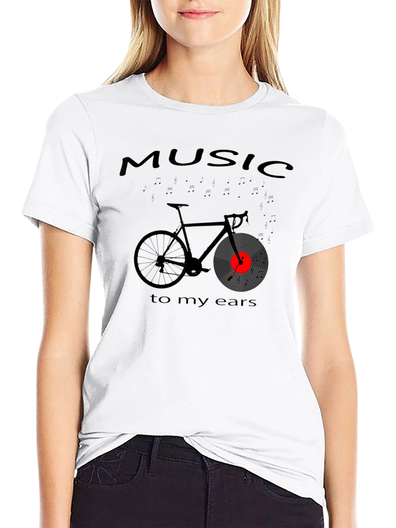 Music Bicycle T-Shirt - Black