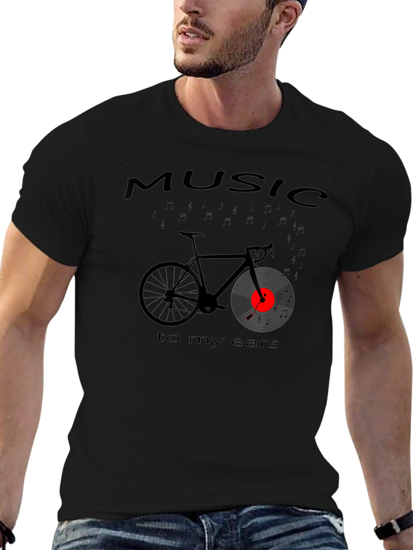 Music Bicycle T-Shirt - Black