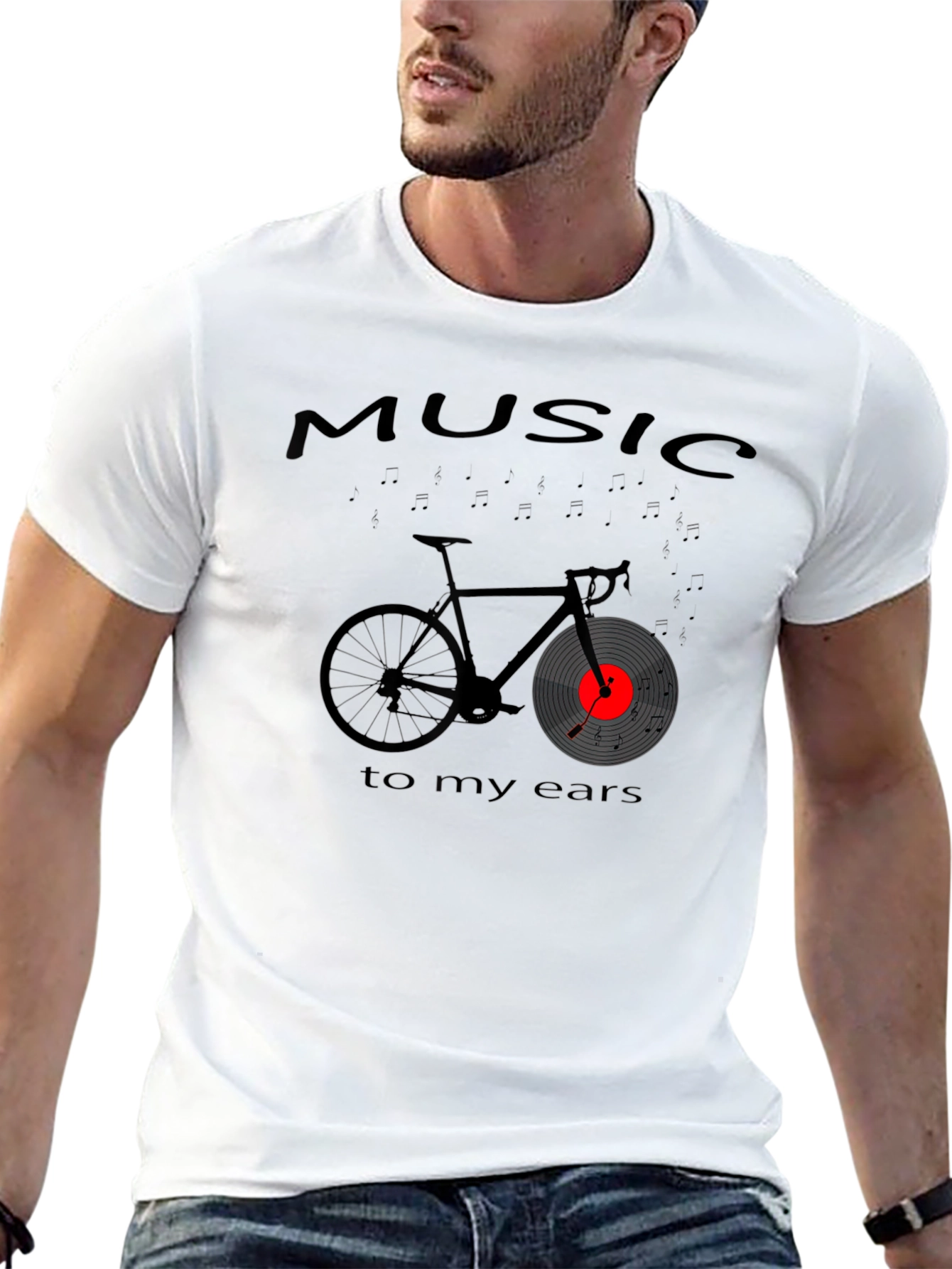 Music Bicycle T-Shirt - Black