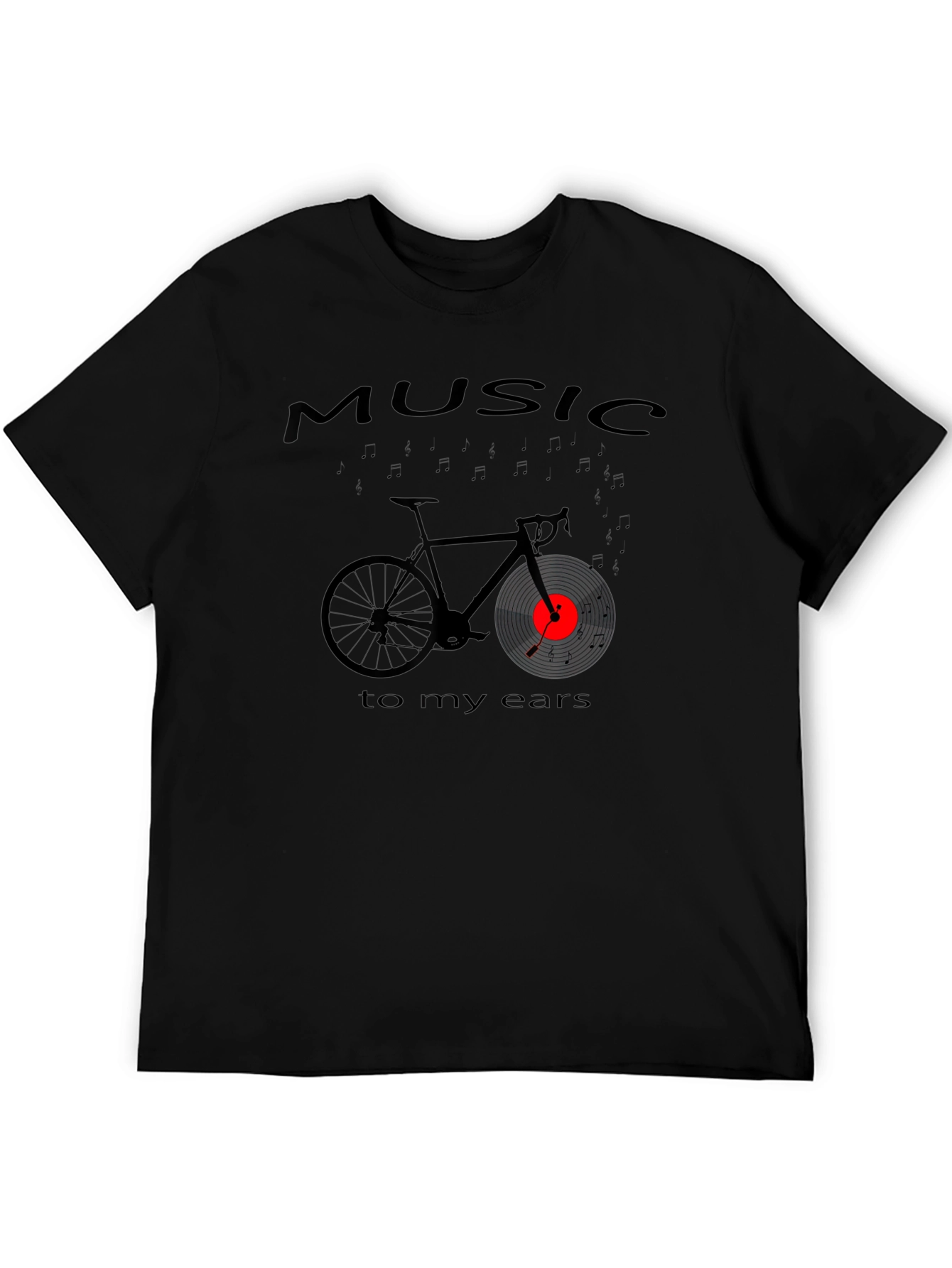 Music Bicycle T-Shirt - Black