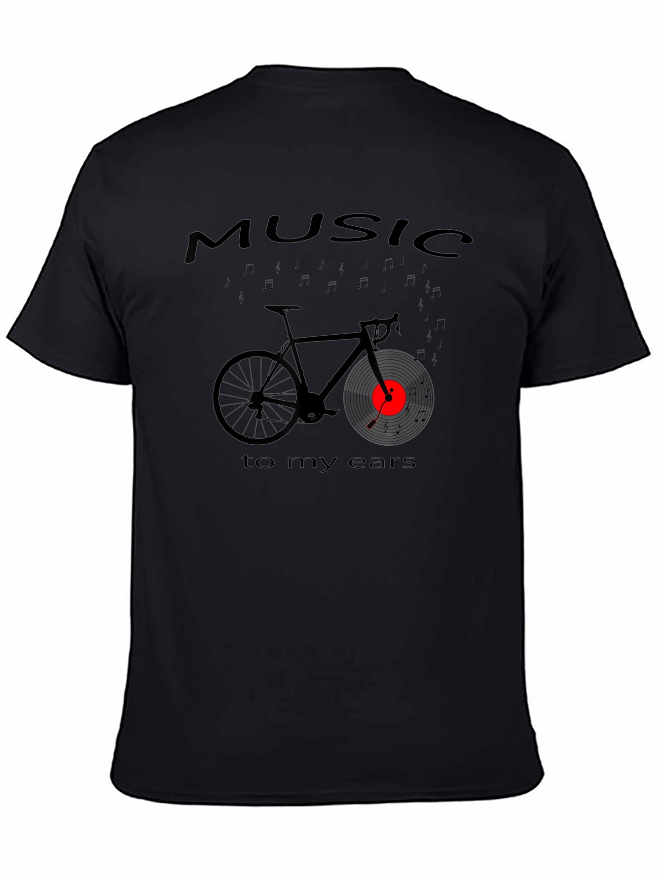 Music Bicycle T-Shirt - Black