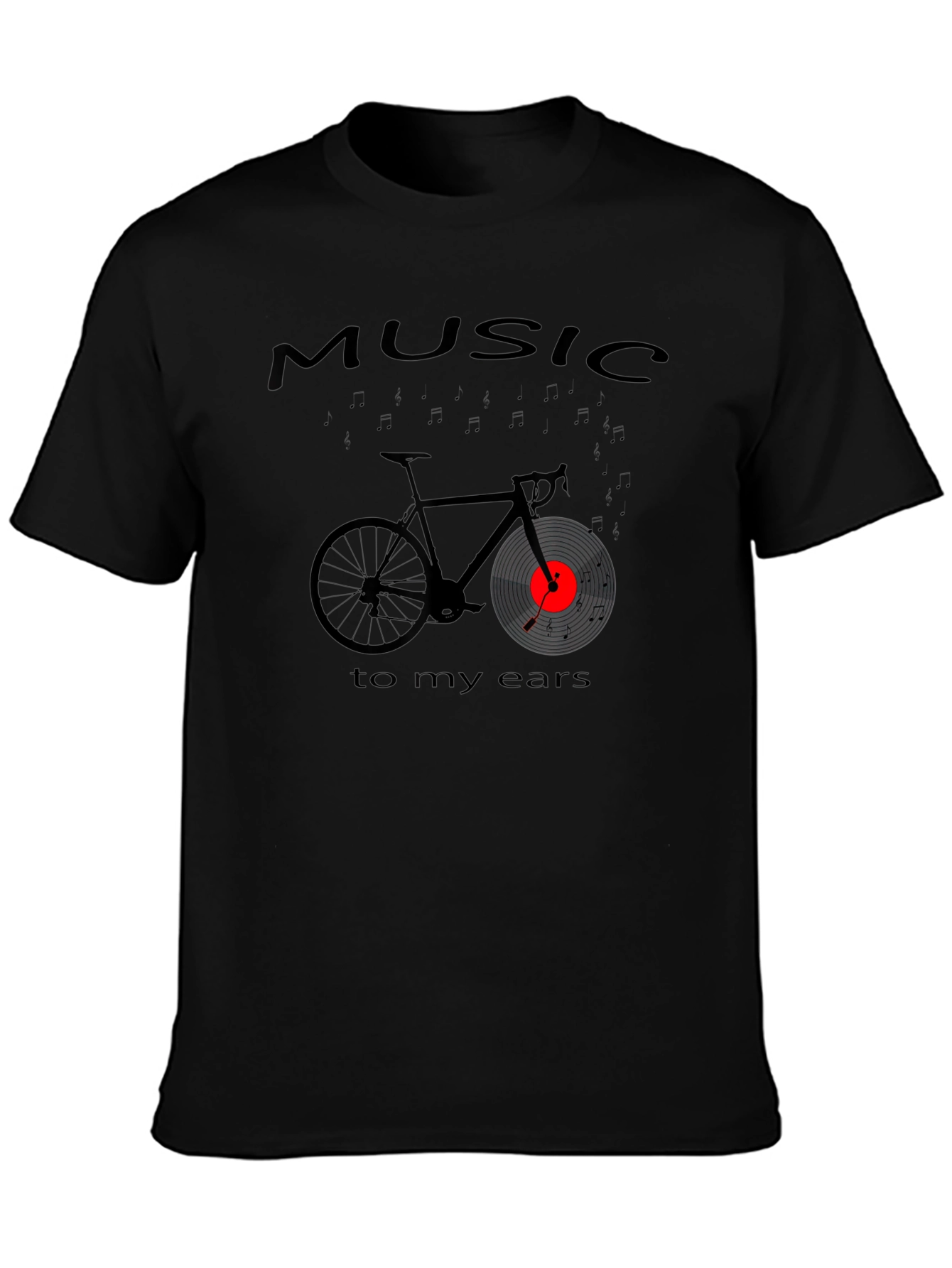 Music Bicycle T-Shirt - Black