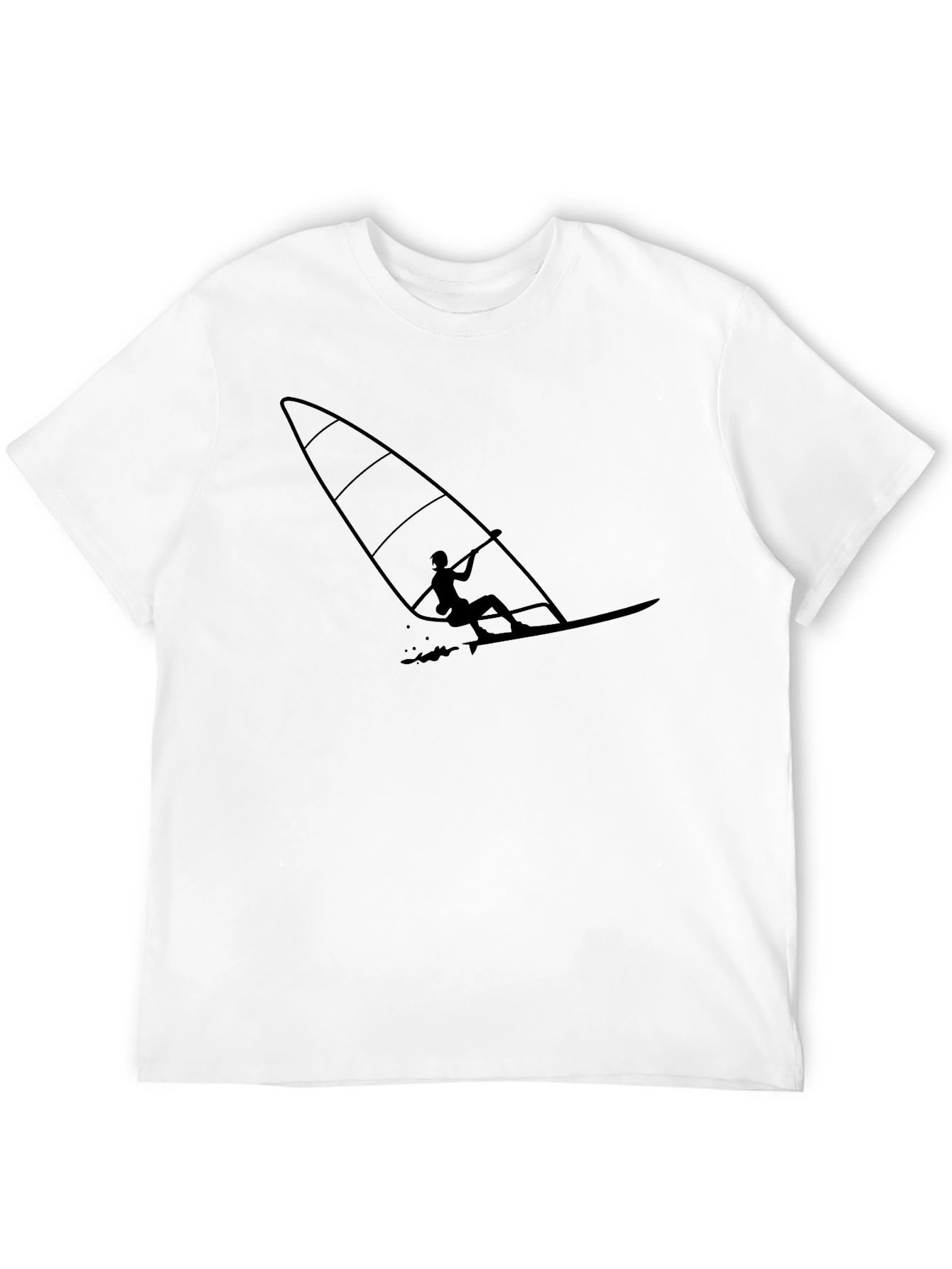 Windsurfer Graphic Tee - Cool Black Cotton T-Shirt