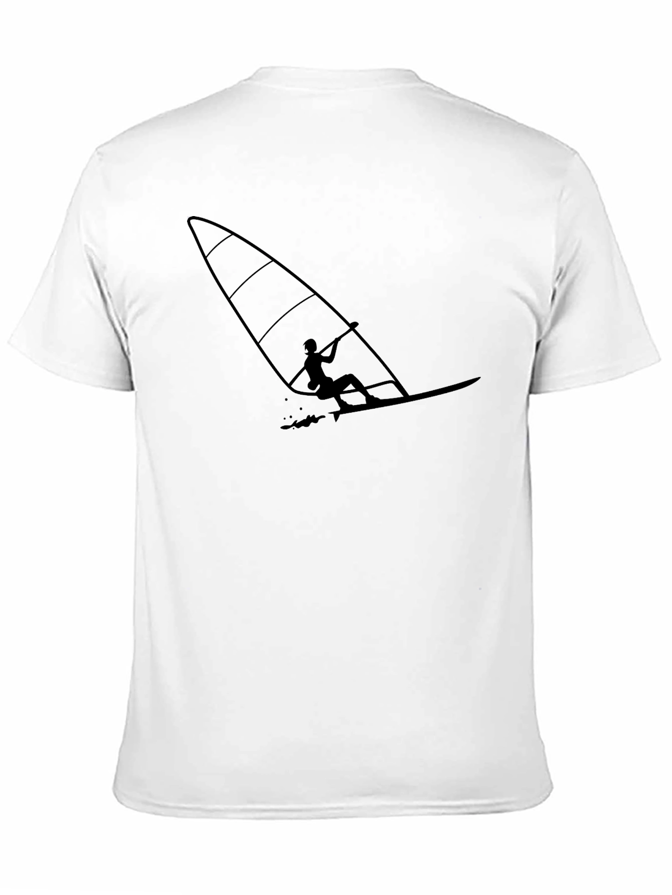 Windsurfer Graphic Tee - Cool Black Cotton T-Shirt