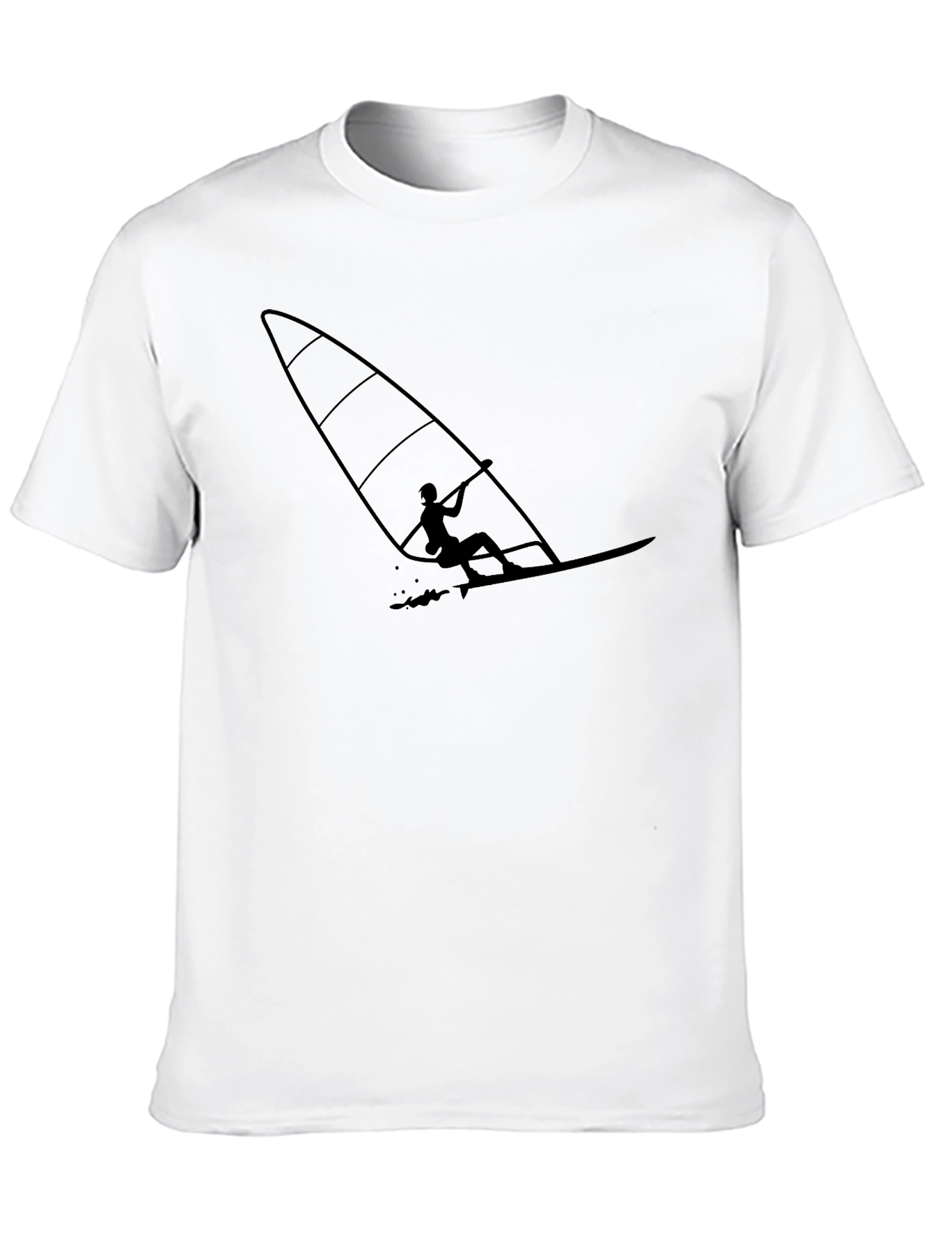Windsurfer Graphic Tee - Cool Black Cotton T-Shirt