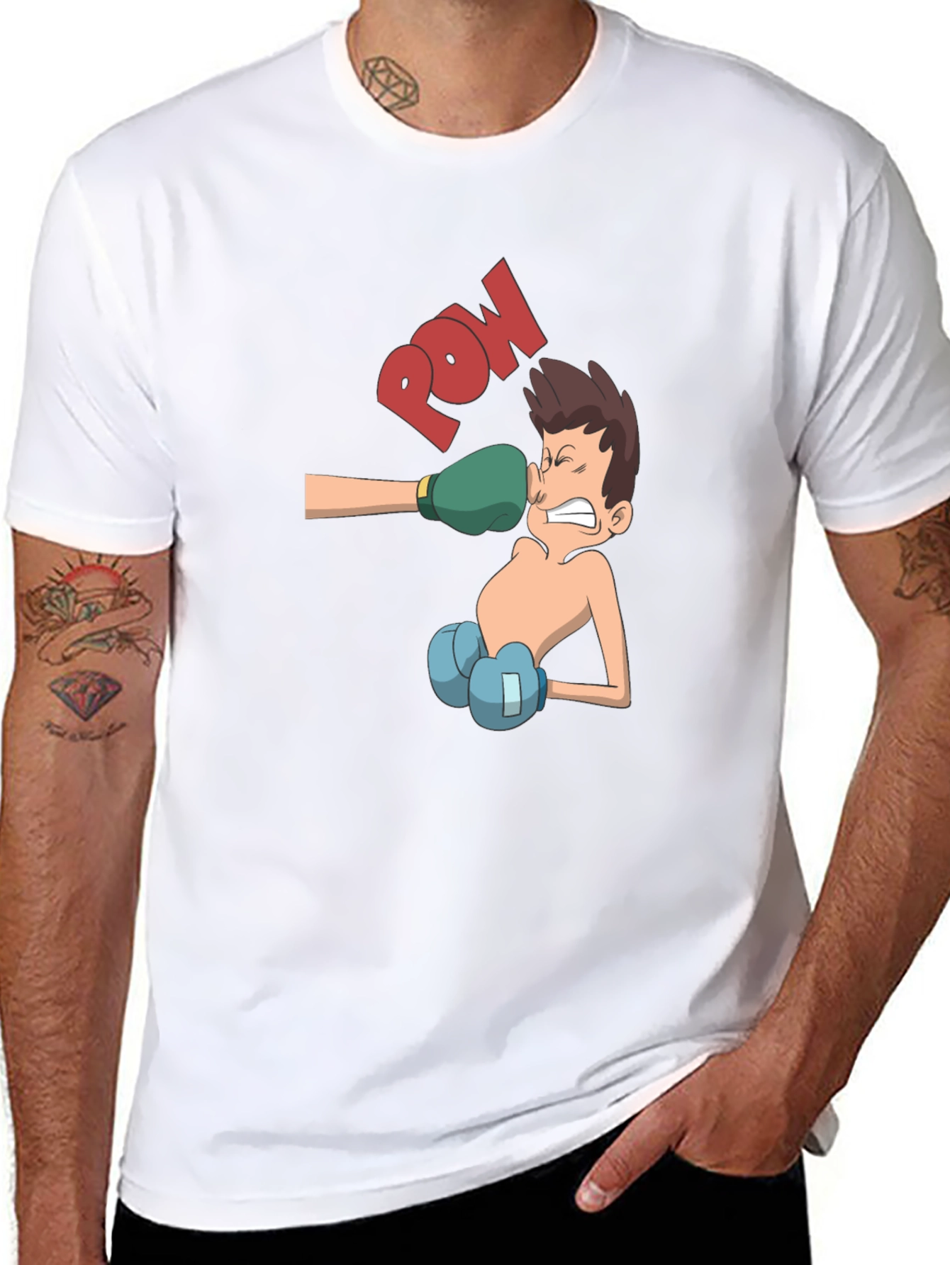 Cartoon Boxer T-Shirt - Punch Design