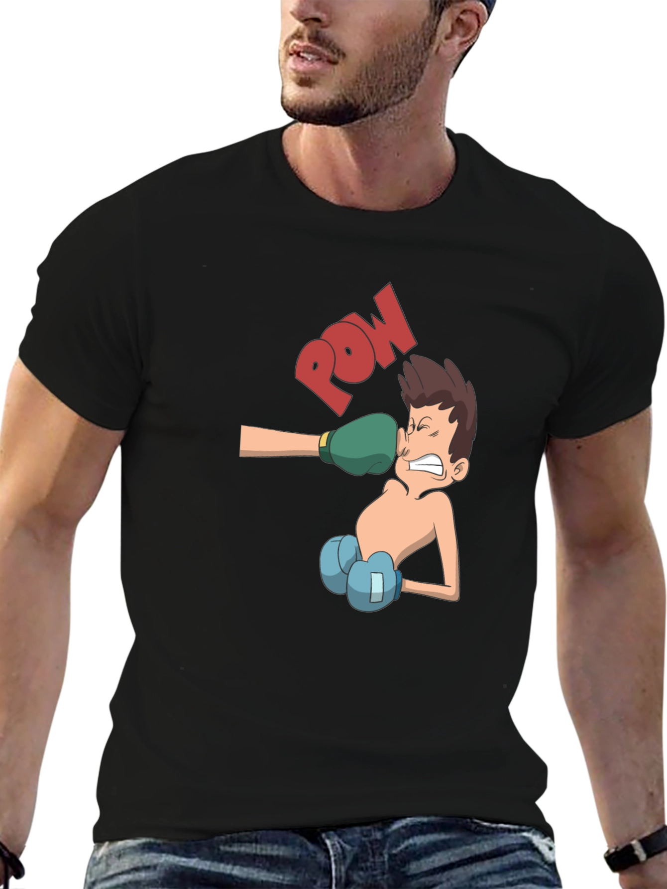 Cartoon Boxer T-Shirt - Punch Design